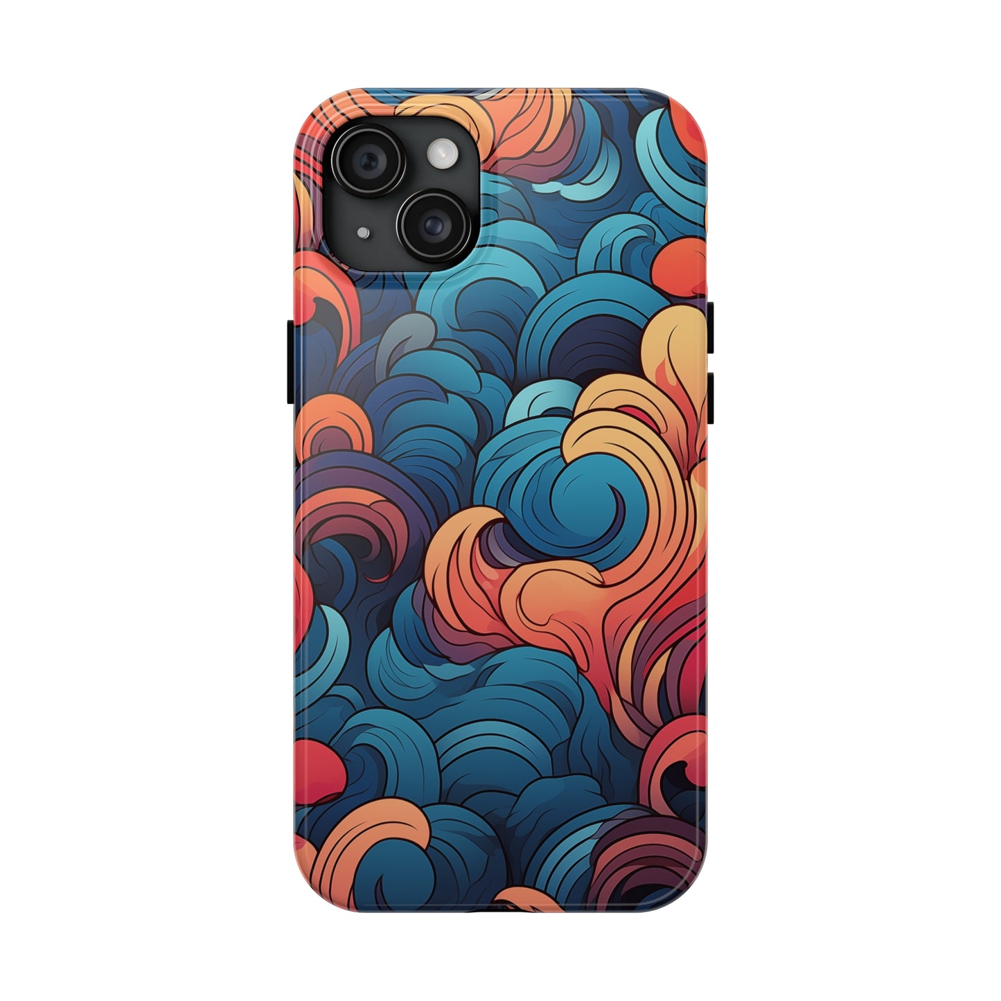 Abstract Swirls, iPhone 7, 8, X, 11, 12, 13, 14, 15+ case.