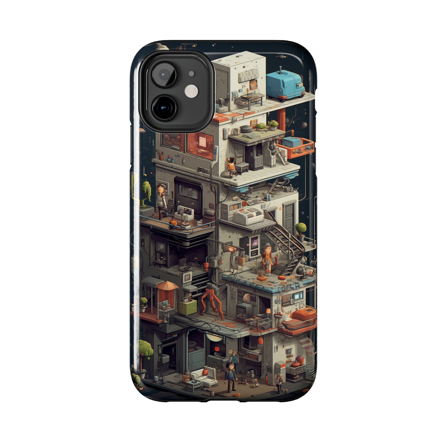 8-bit Complex, iPhone 7, 8, X, 11, 12, 13, 14, 15+ case.