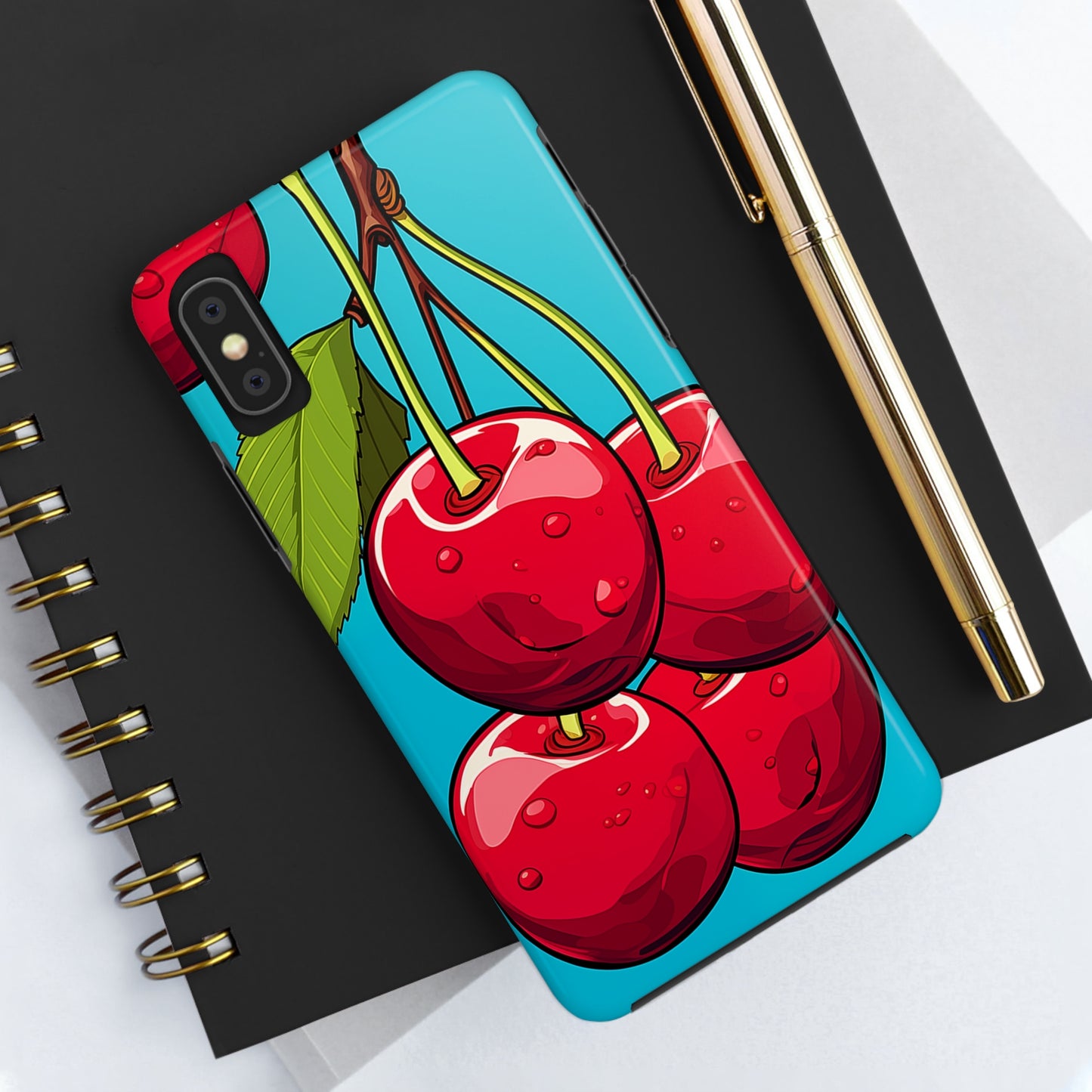 Cherries #09, iPhone 7, 8, X, 11, 12, 13, 14, 15+ case.