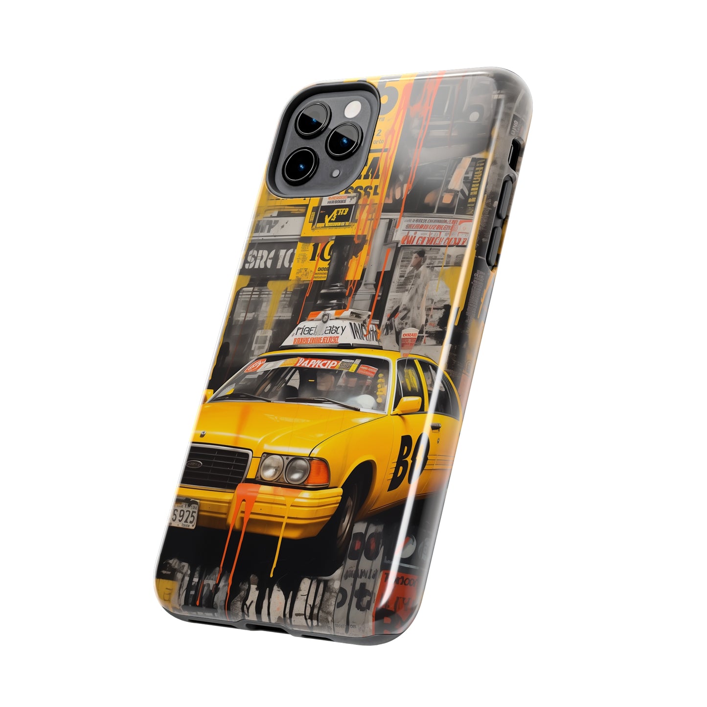 New York City, taxi cab, iPhone 7, 8, X, 11, 12, 13, 14, 15+ case.