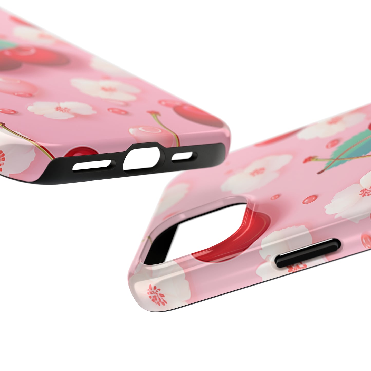 Cherries and Cherry Blossoms #02, iPhone 7, 8, X, 11, 12, 13, 14, 15+ case.