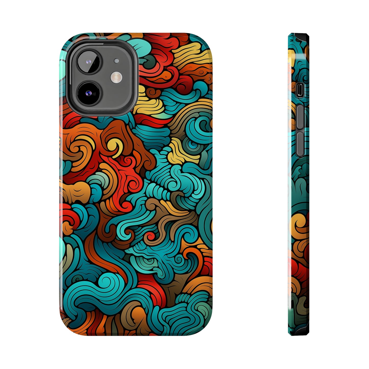 Abstract Swirls #02, iPhone 7, 8, X, 11, 12, 13, 14, 15+ case.