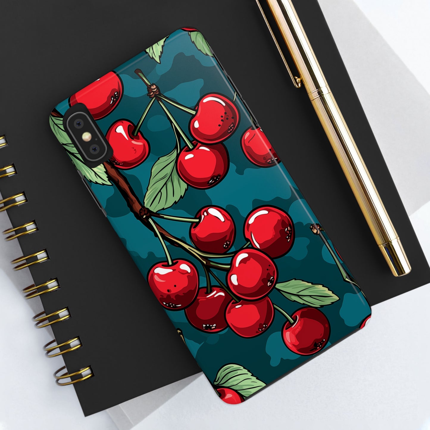 Cherries #10, iPhone 7, 8, X, 11, 12, 13, 14, 15+ case.