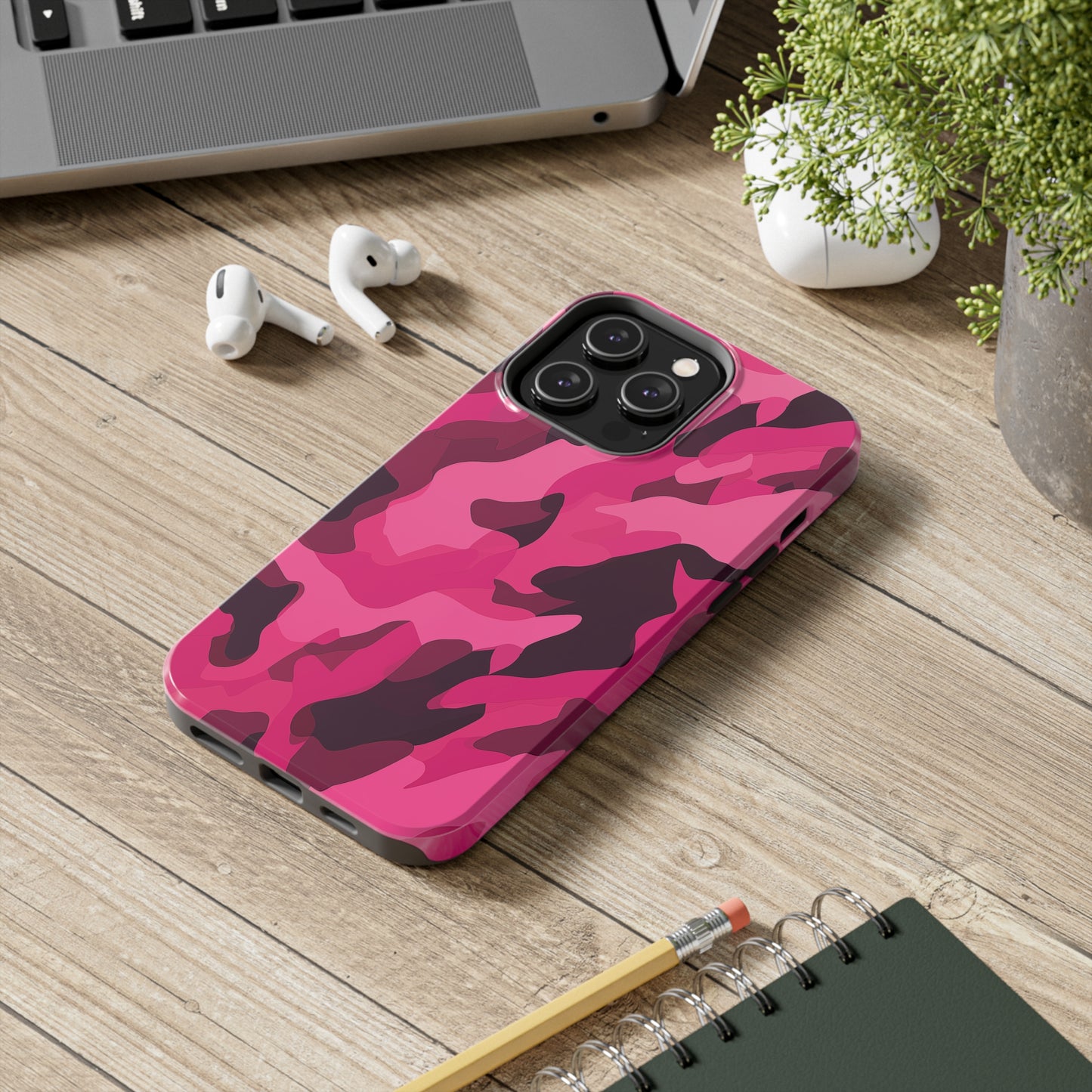 Pink Camouflage, iPhone 7, 8, X, 11, 12, 13, 14, 15+ case.