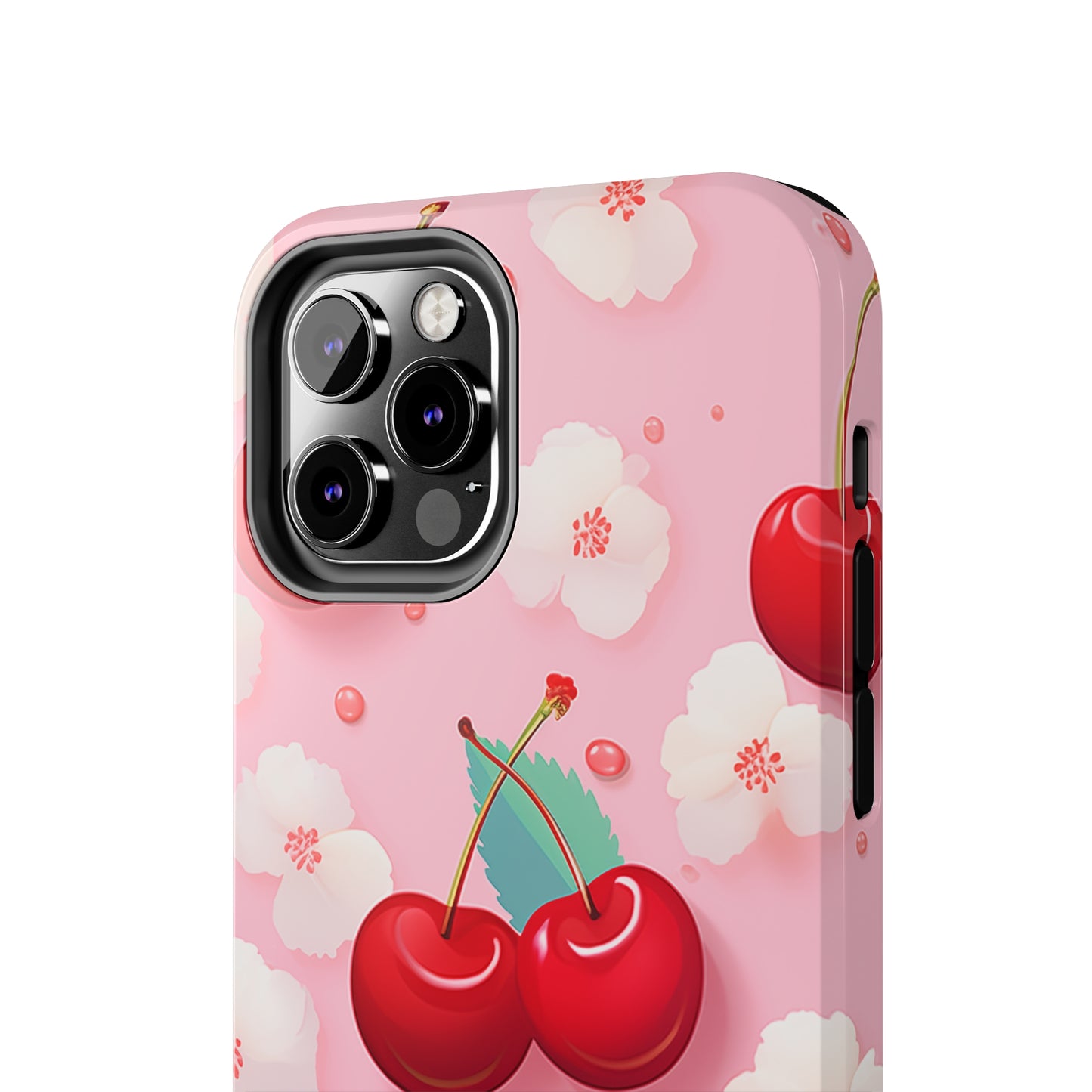 Cherries and Cherry Blossoms #02, iPhone 7, 8, X, 11, 12, 13, 14, 15+ case.