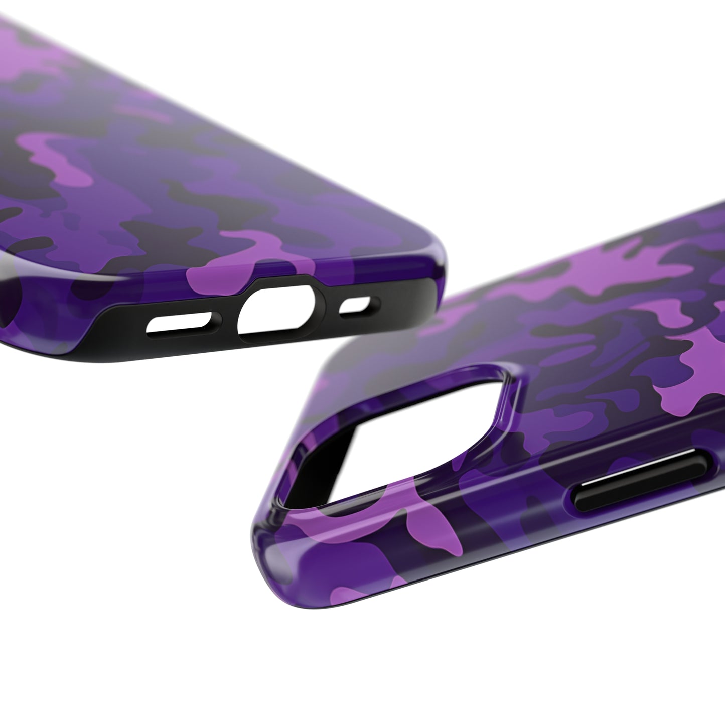 Purple Camouflage, iPhone 7, 8, X, 11, 12, 13, 14, 15+ case.