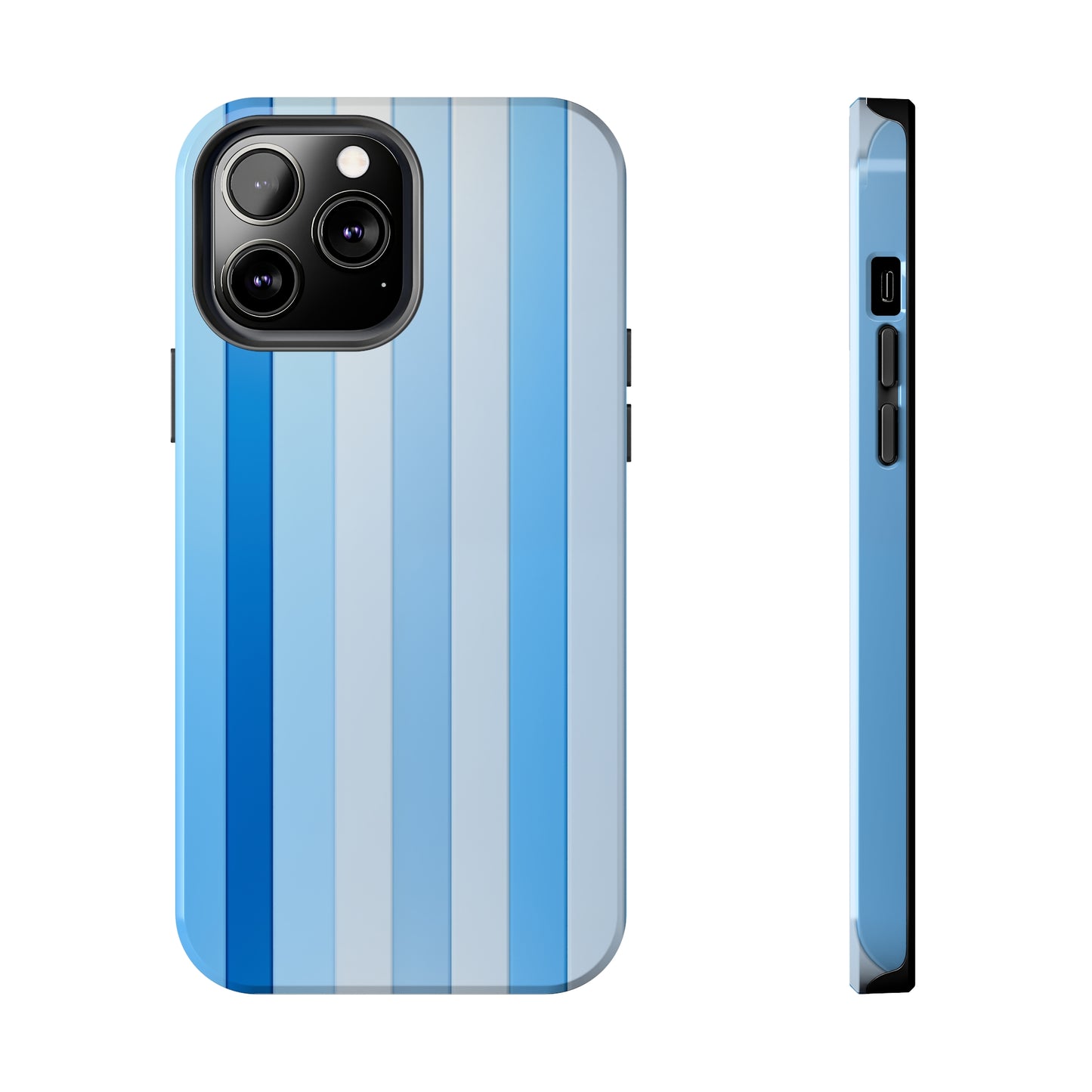 Blue stripes #01, iPhone 7, 8, X, 11, 12, 13, 14, 15+ case.