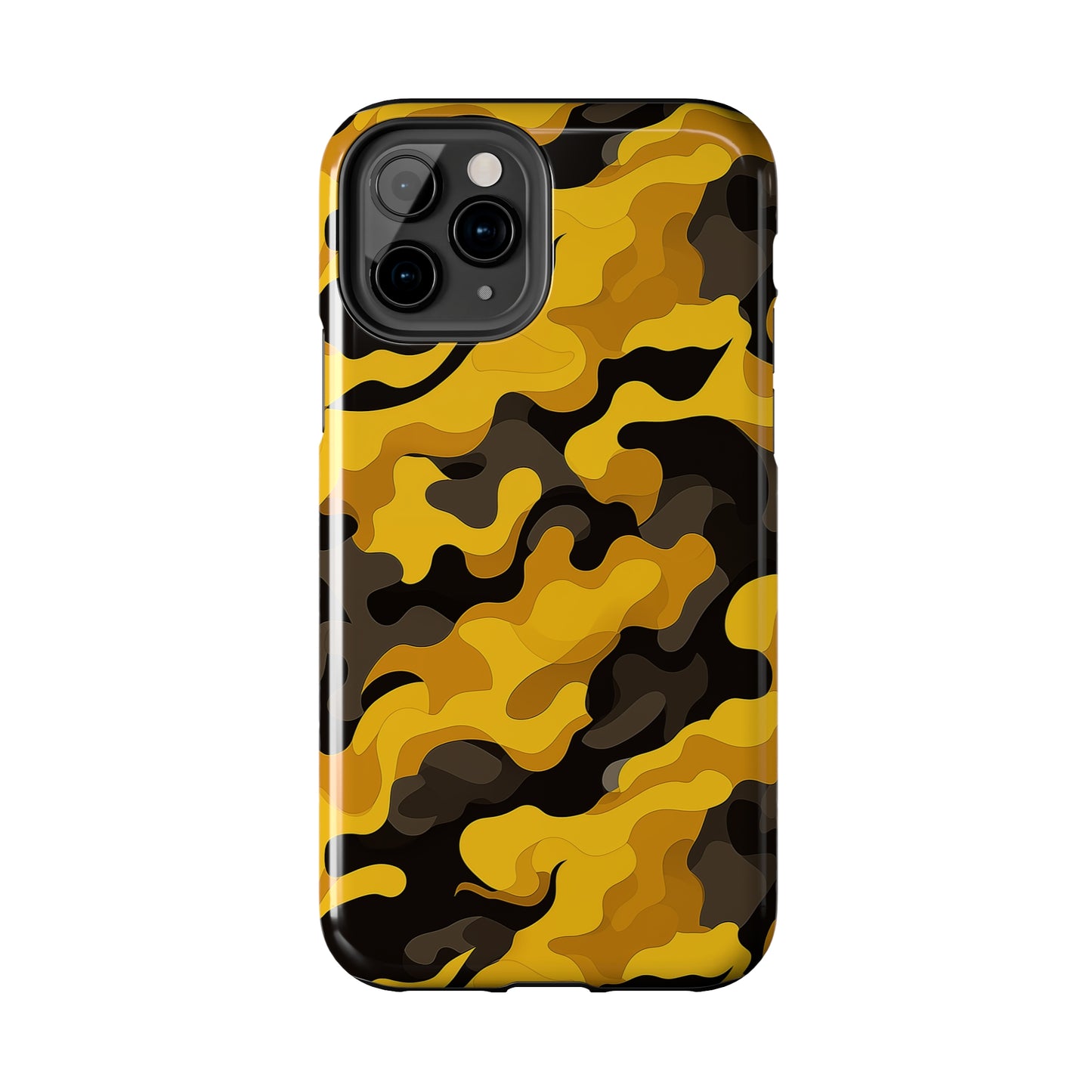 Yellow Camouflage, iPhone 7, 8, X, 11, 12, 13, 14, 15+ case.