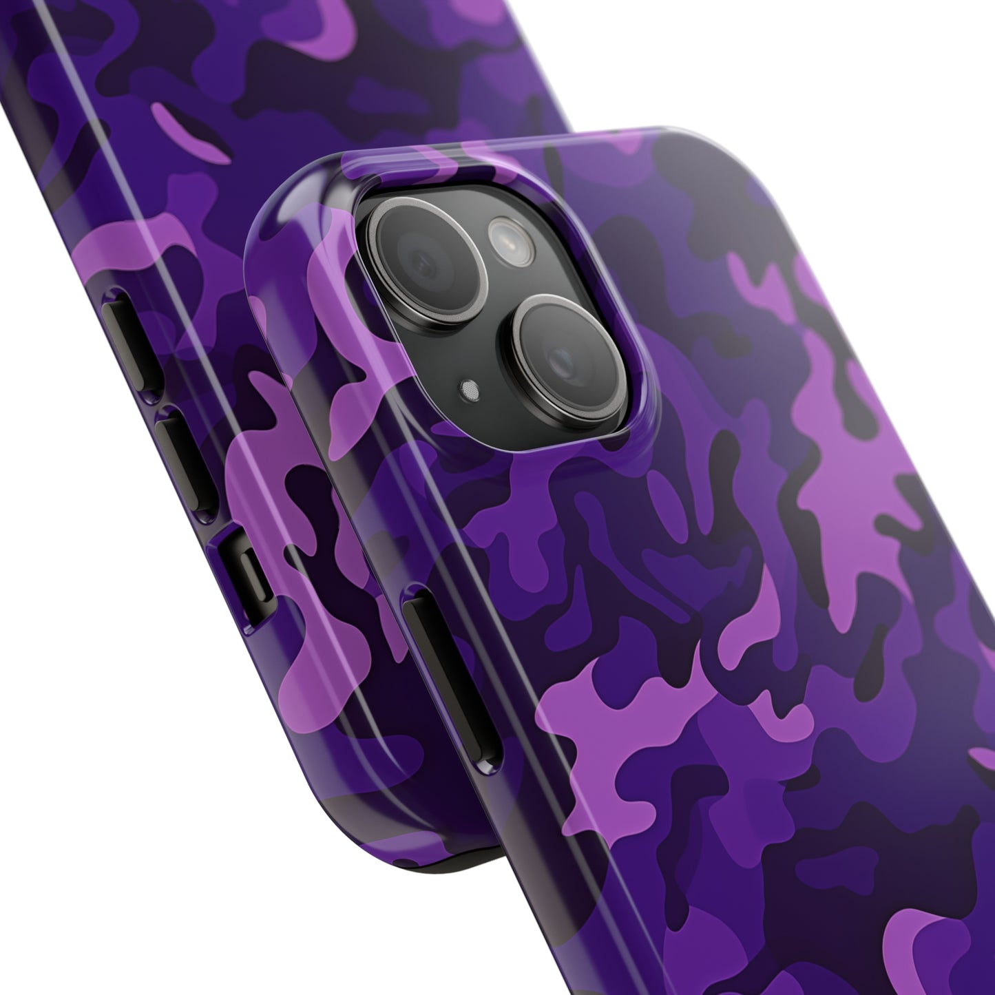 Purple Camouflage, iPhone 7, 8, X, 11, 12, 13, 14, 15+ case.