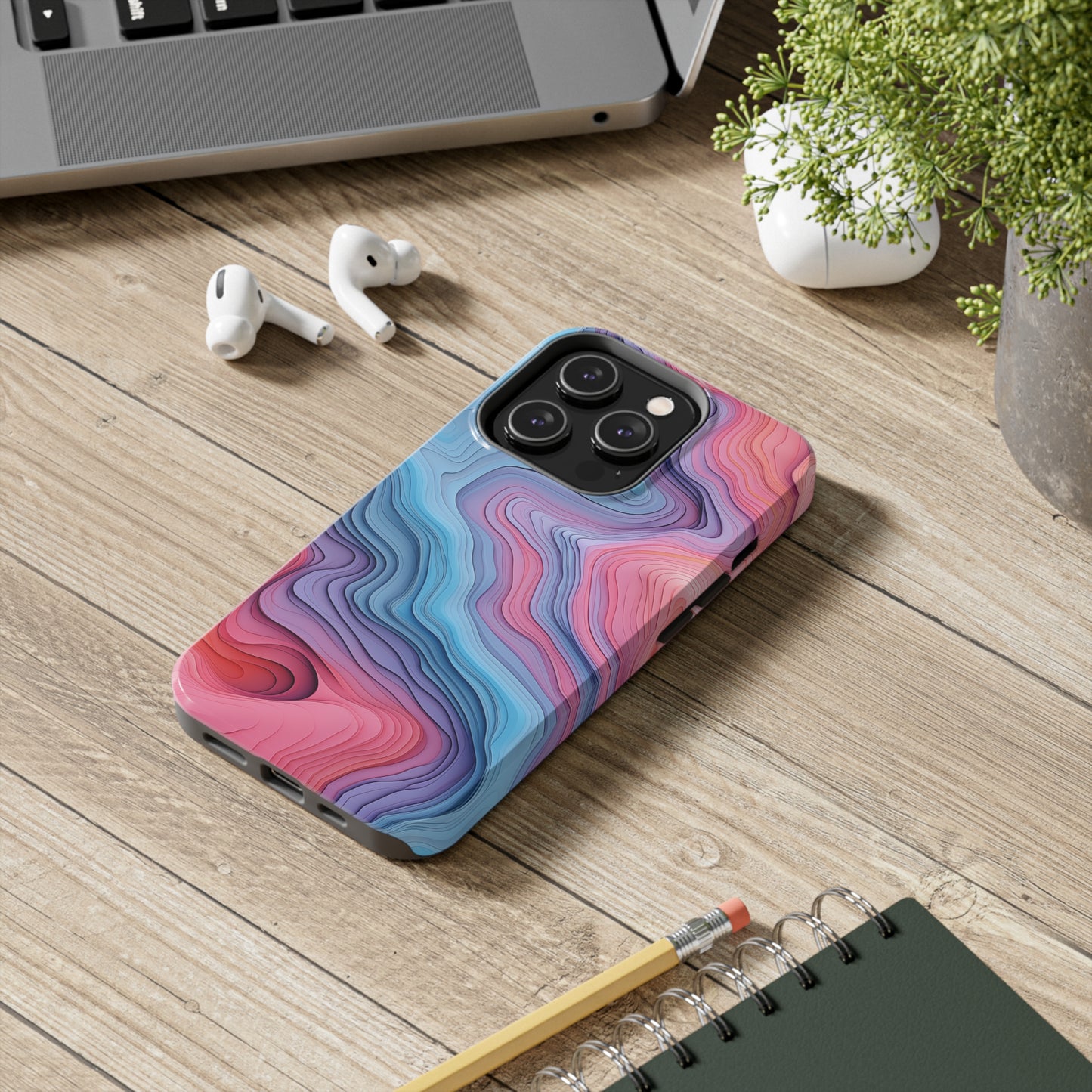 Topographical, iPhone 7, 8, X, 11, 12, 13, 14, 15+ case.