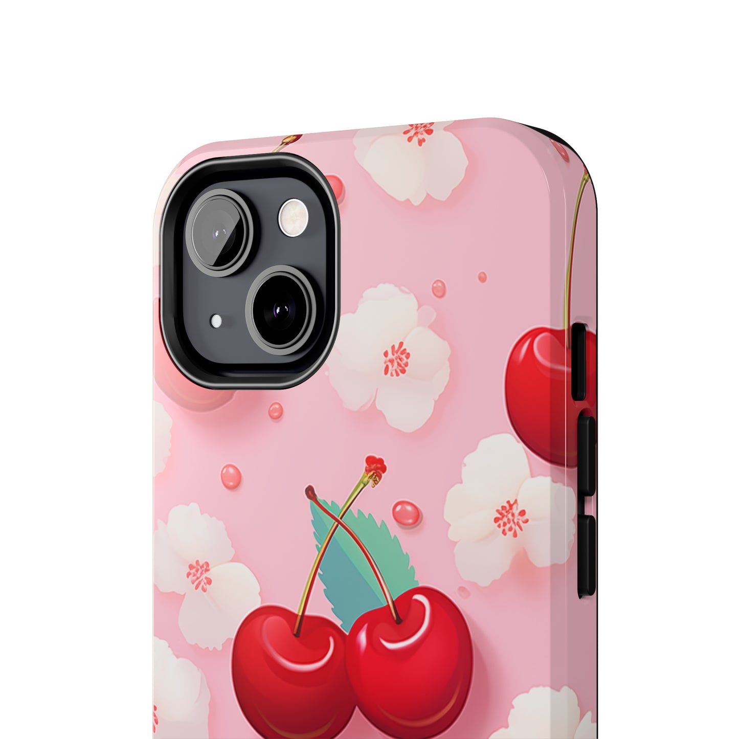 Cherries and Cherry Blossoms #02, iPhone 7, 8, X, 11, 12, 13, 14, 15+ case.