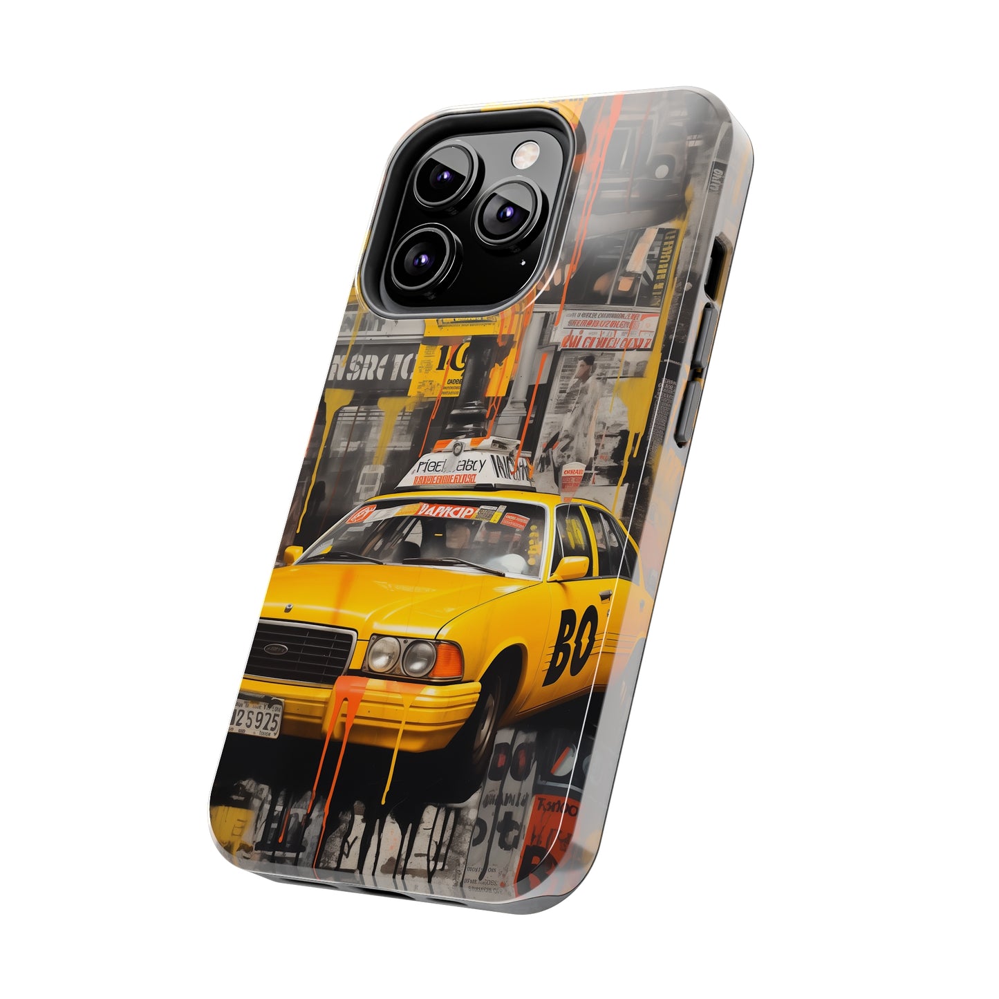 New York City, taxi cab, iPhone 7, 8, X, 11, 12, 13, 14, 15+ case.