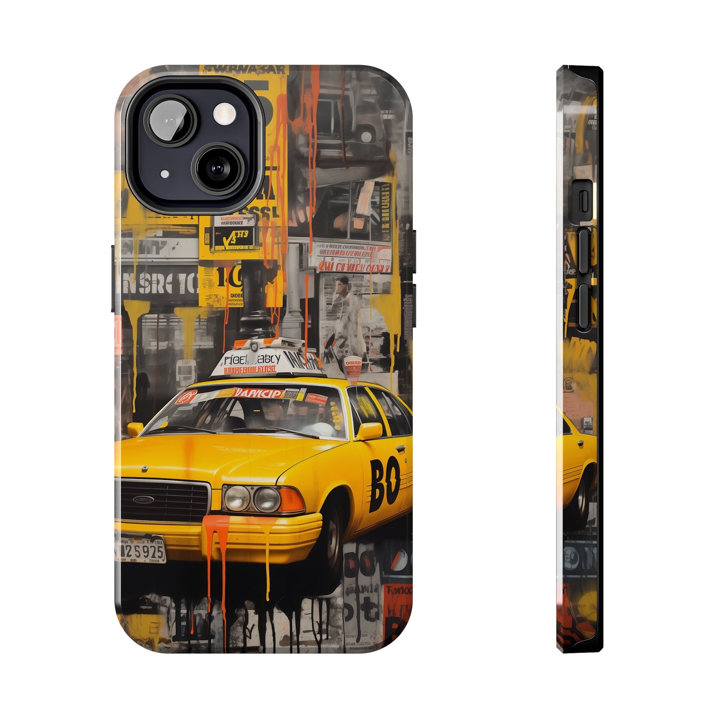 New York City, taxi cab, iPhone 7, 8, X, 11, 12, 13, 14, 15+ case.