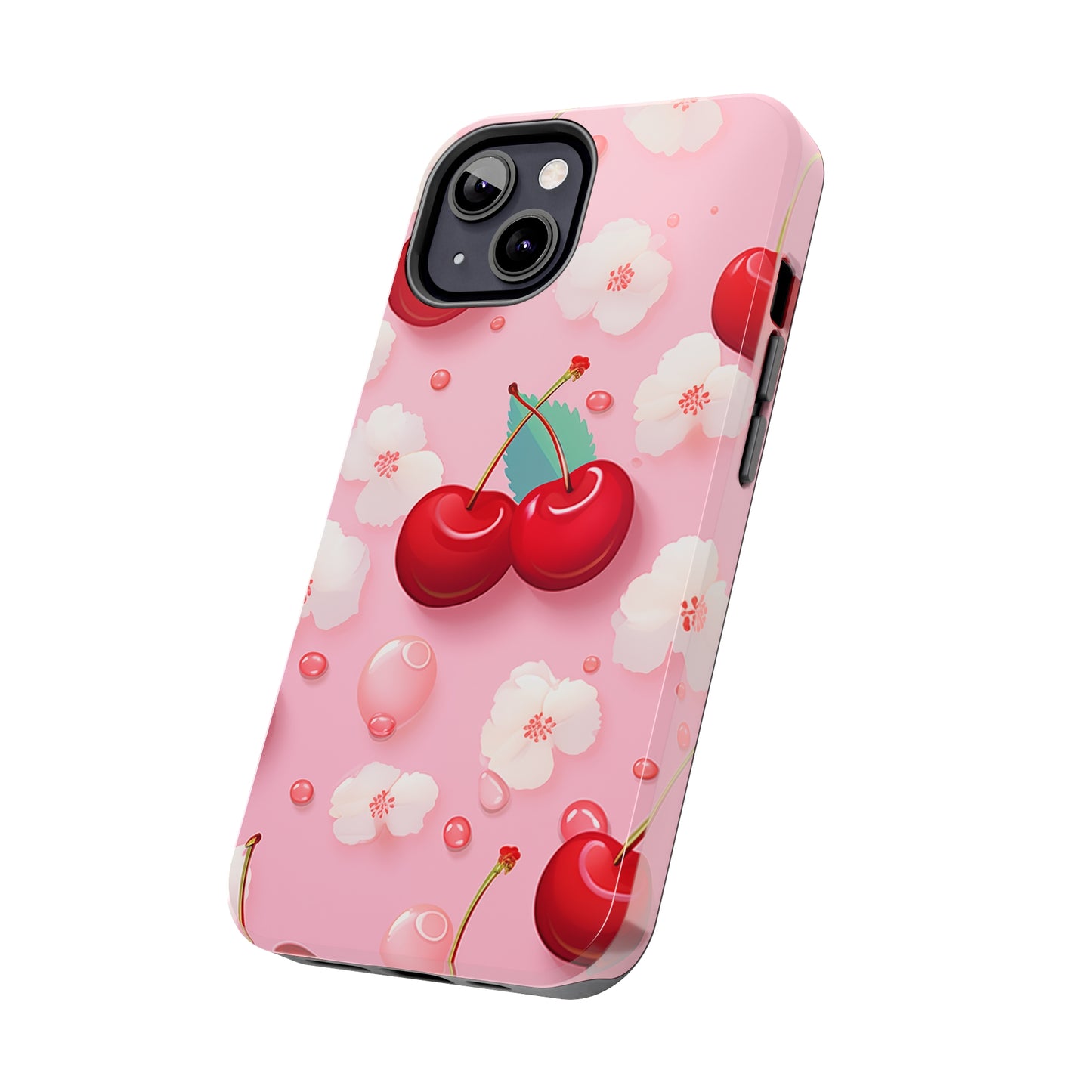 Cherries and Cherry Blossoms #02, iPhone 7, 8, X, 11, 12, 13, 14, 15+ case.