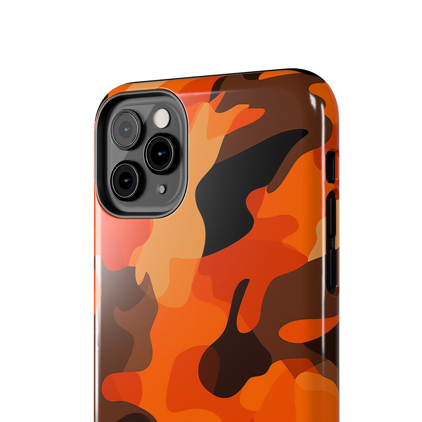 Orange Camouflage, iPhone 7, 8, X, 11, 12, 13, 14, 15+ case.