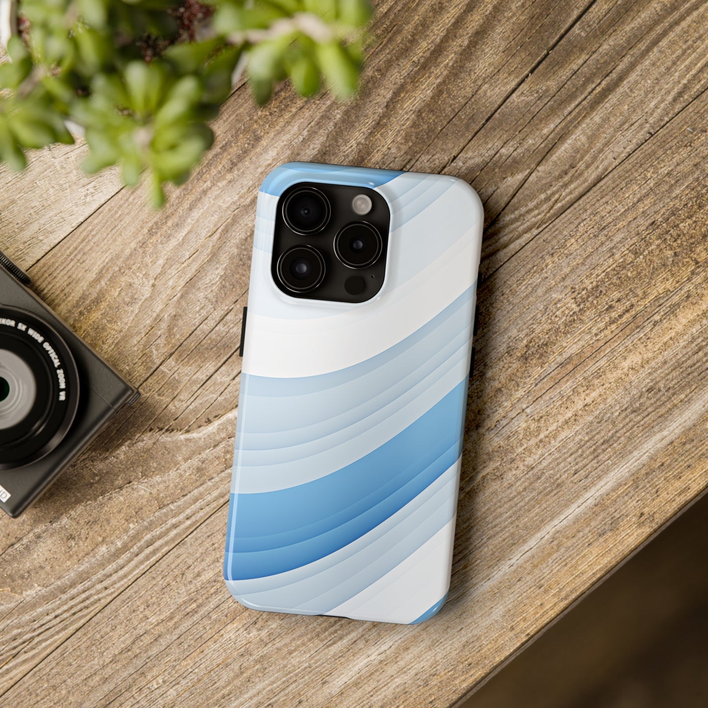 Blue Stripes #02, iPhone 7, 8, X, 11, 12, 13, 14, 15+ case.