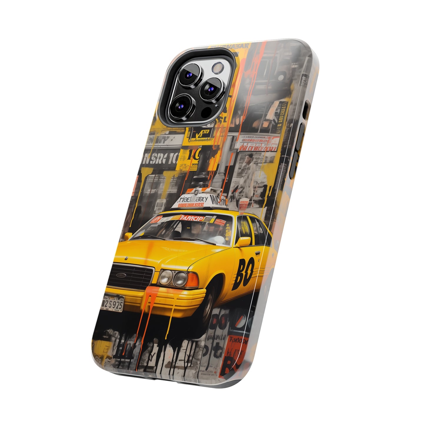 New York City, taxi cab, iPhone 7, 8, X, 11, 12, 13, 14, 15+ case.