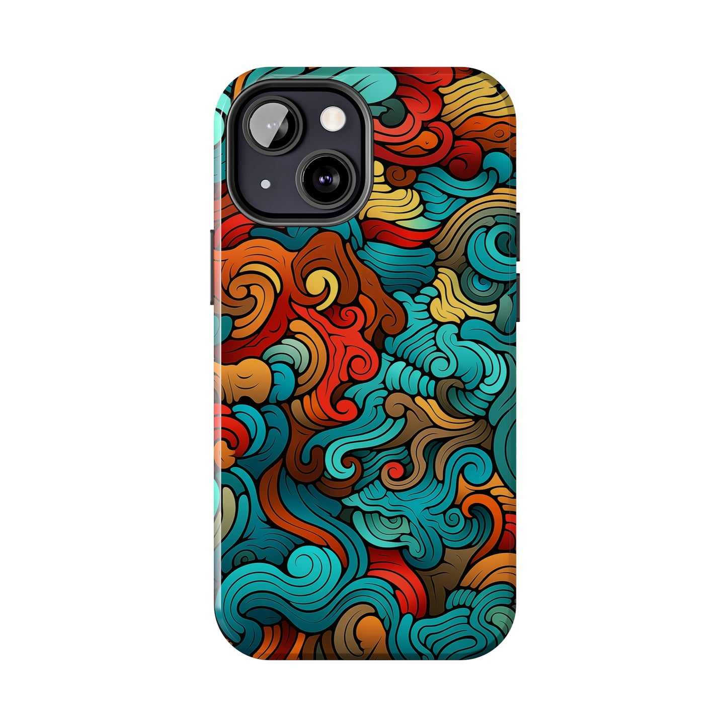 Abstract Swirls #02, iPhone 7, 8, X, 11, 12, 13, 14, 15+ case.