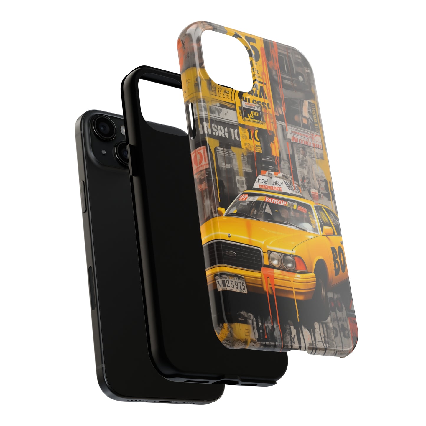 New York City, taxi cab, iPhone 7, 8, X, 11, 12, 13, 14, 15+ case.