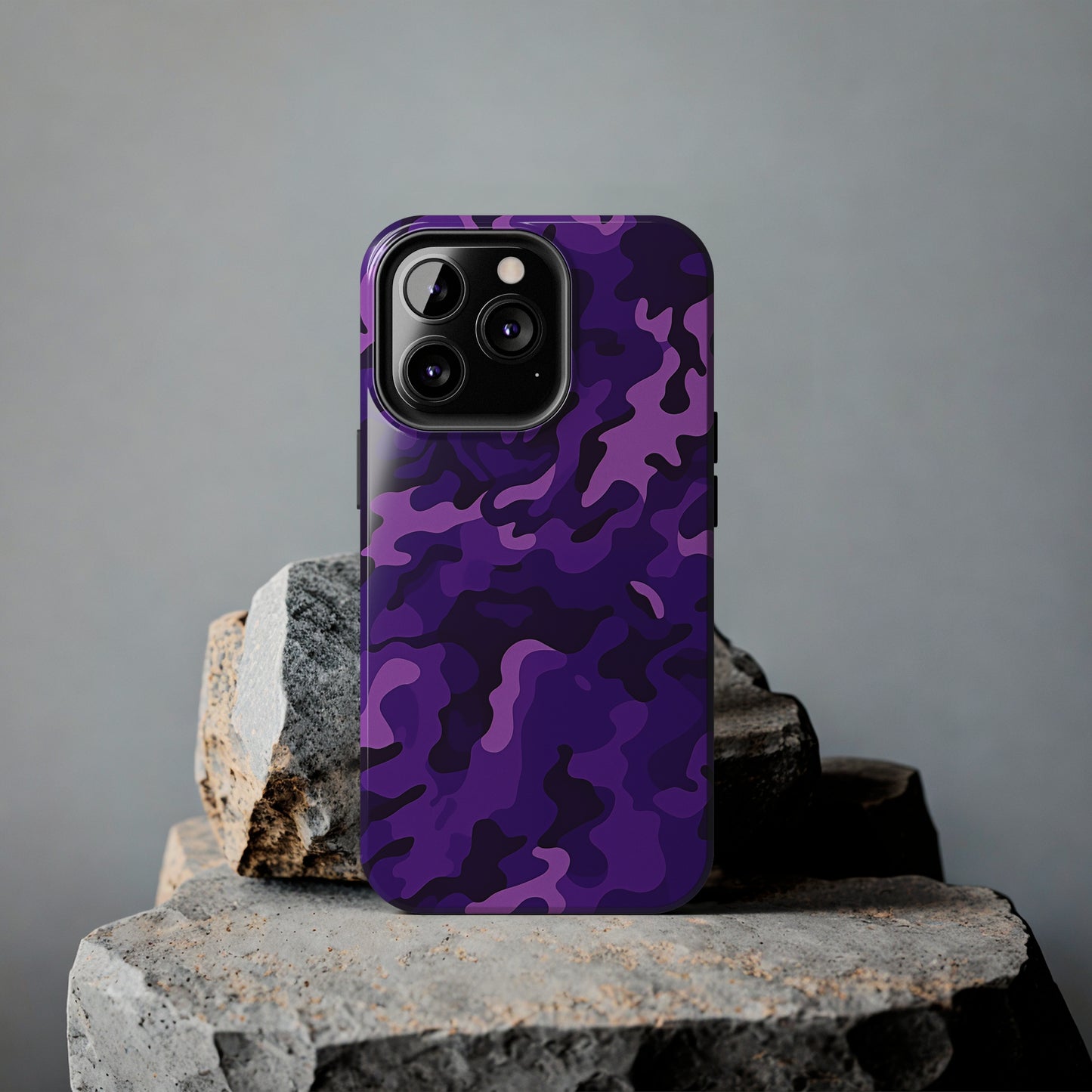 Purple Camouflage, iPhone 7, 8, X, 11, 12, 13, 14, 15+ case.