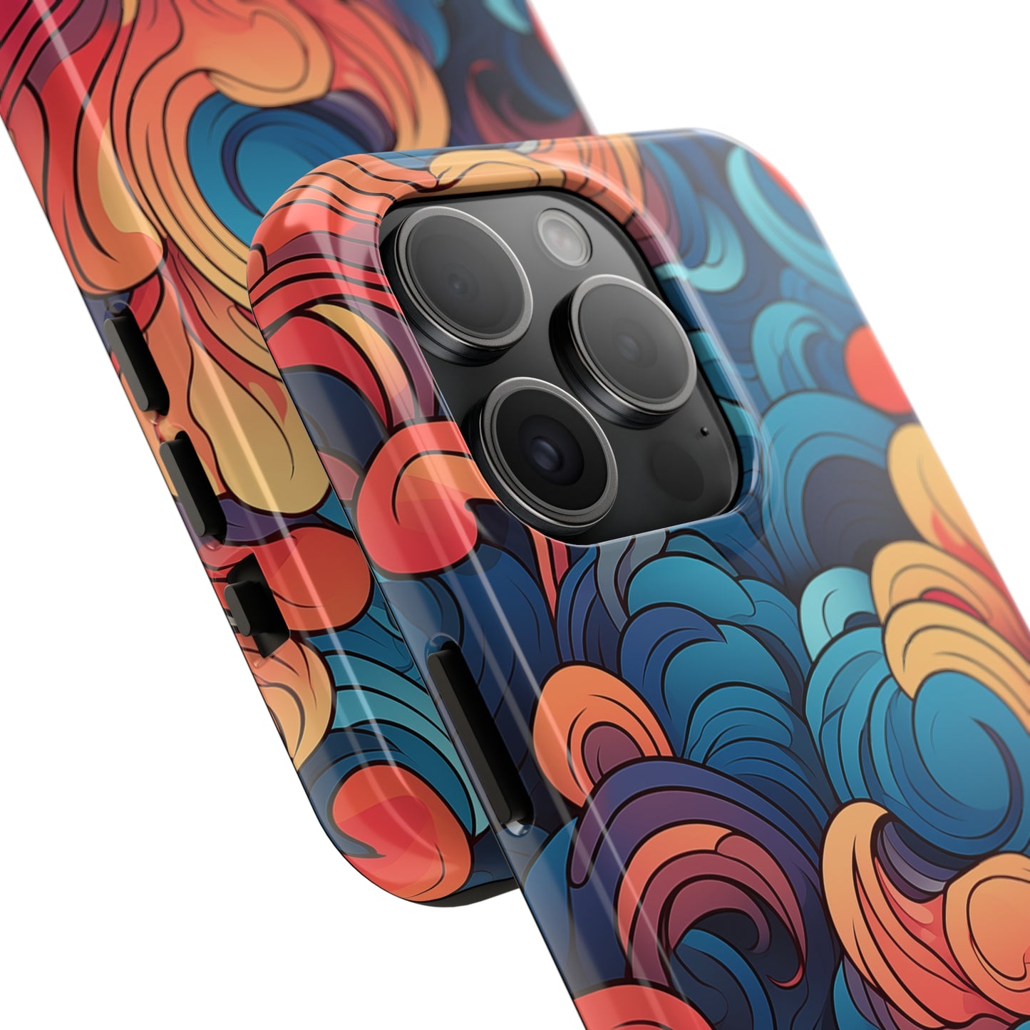 Abstract Swirls, iPhone 7, 8, X, 11, 12, 13, 14, 15+ case.