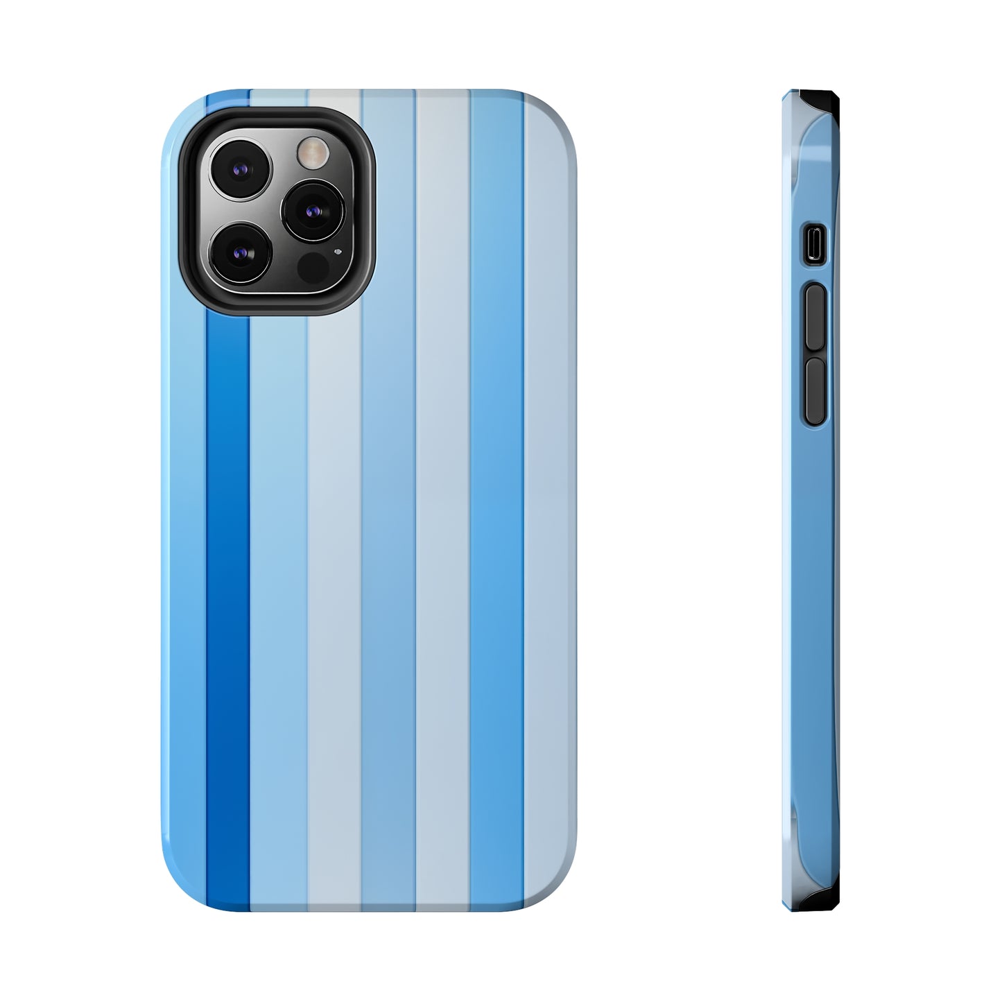 Blue stripes #01, iPhone 7, 8, X, 11, 12, 13, 14, 15+ case.