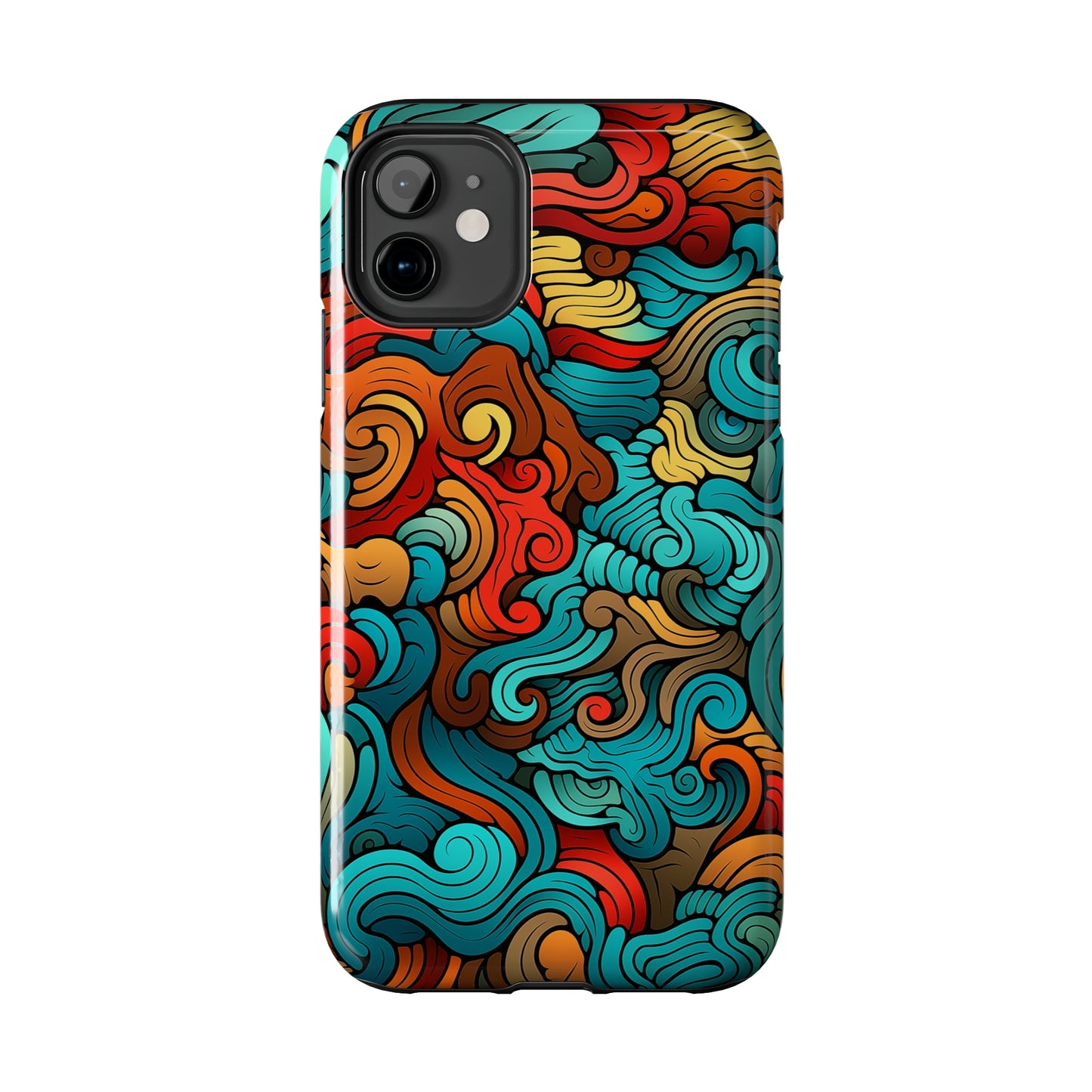 Abstract Swirls #02, iPhone 7, 8, X, 11, 12, 13, 14, 15+ case.