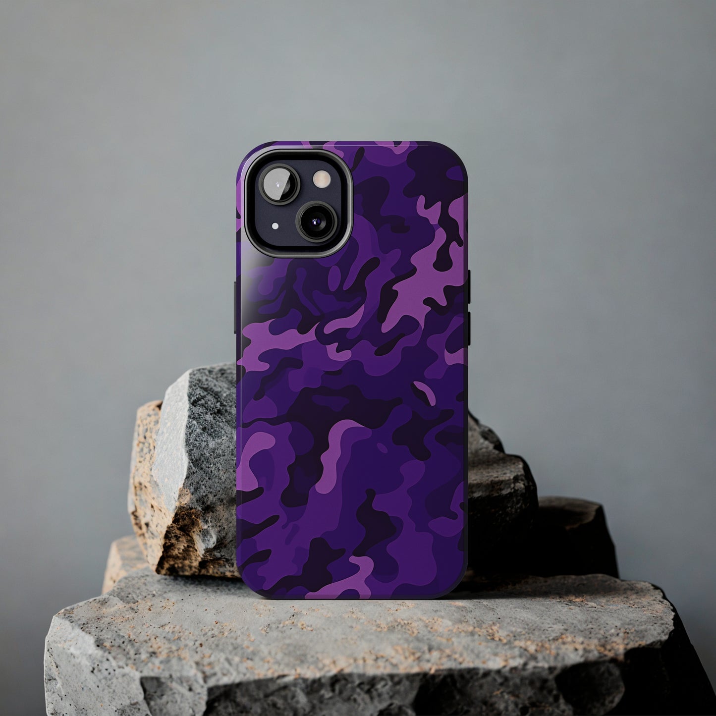 Purple Camouflage, iPhone 7, 8, X, 11, 12, 13, 14, 15+ case.