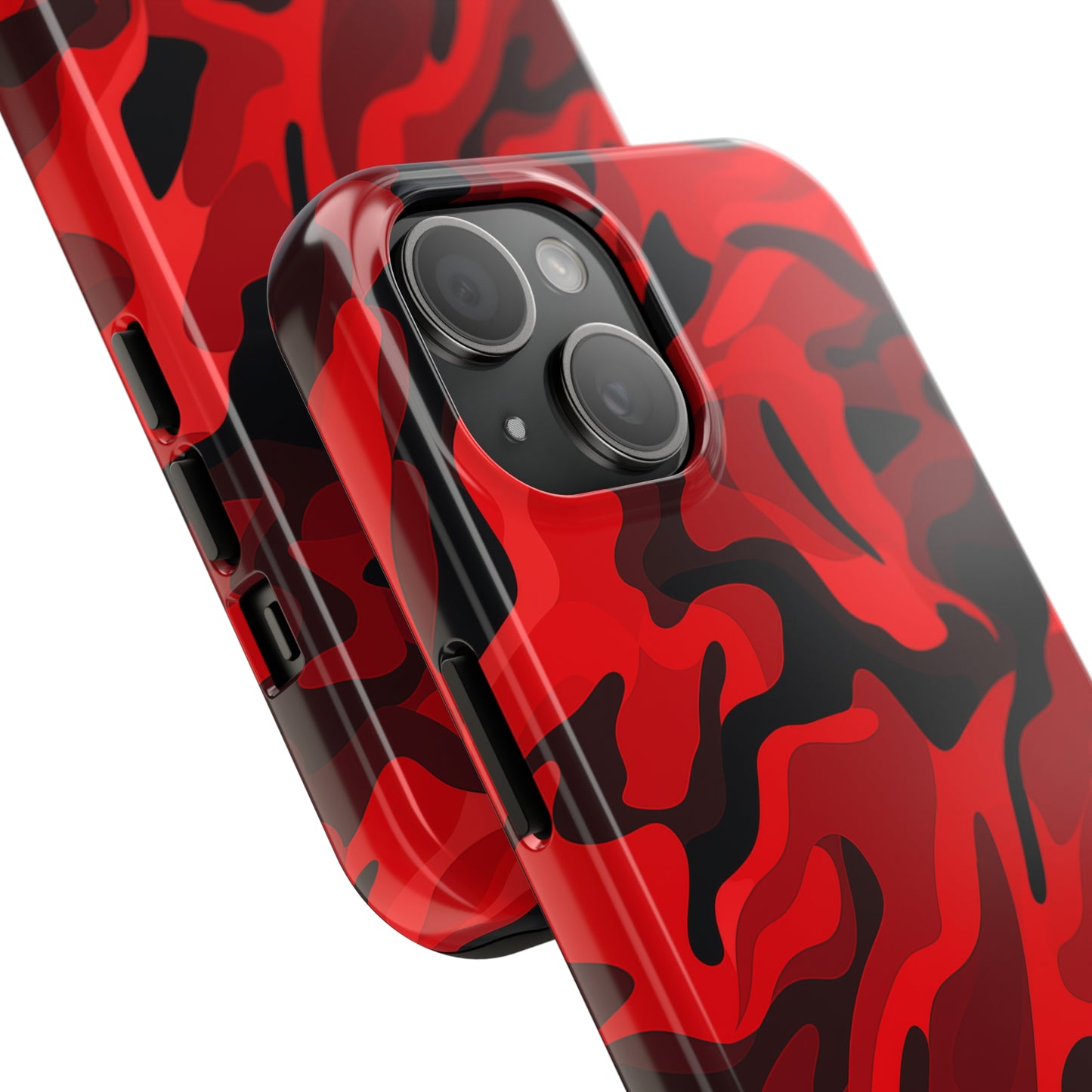 Red Camouflage, iPhone 7, 8, X, 11, 12, 13, 14, 15+ case.