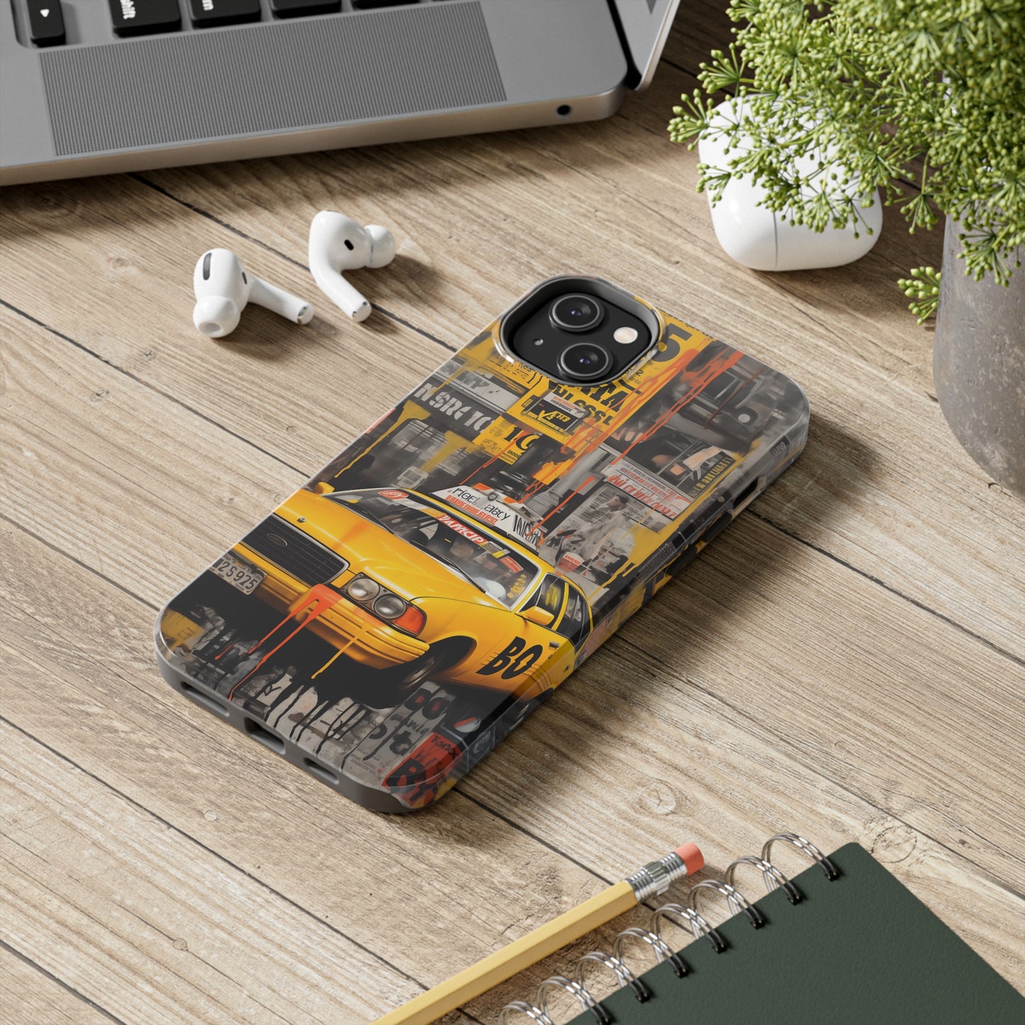 New York City, taxi cab, iPhone 7, 8, X, 11, 12, 13, 14, 15+ case.