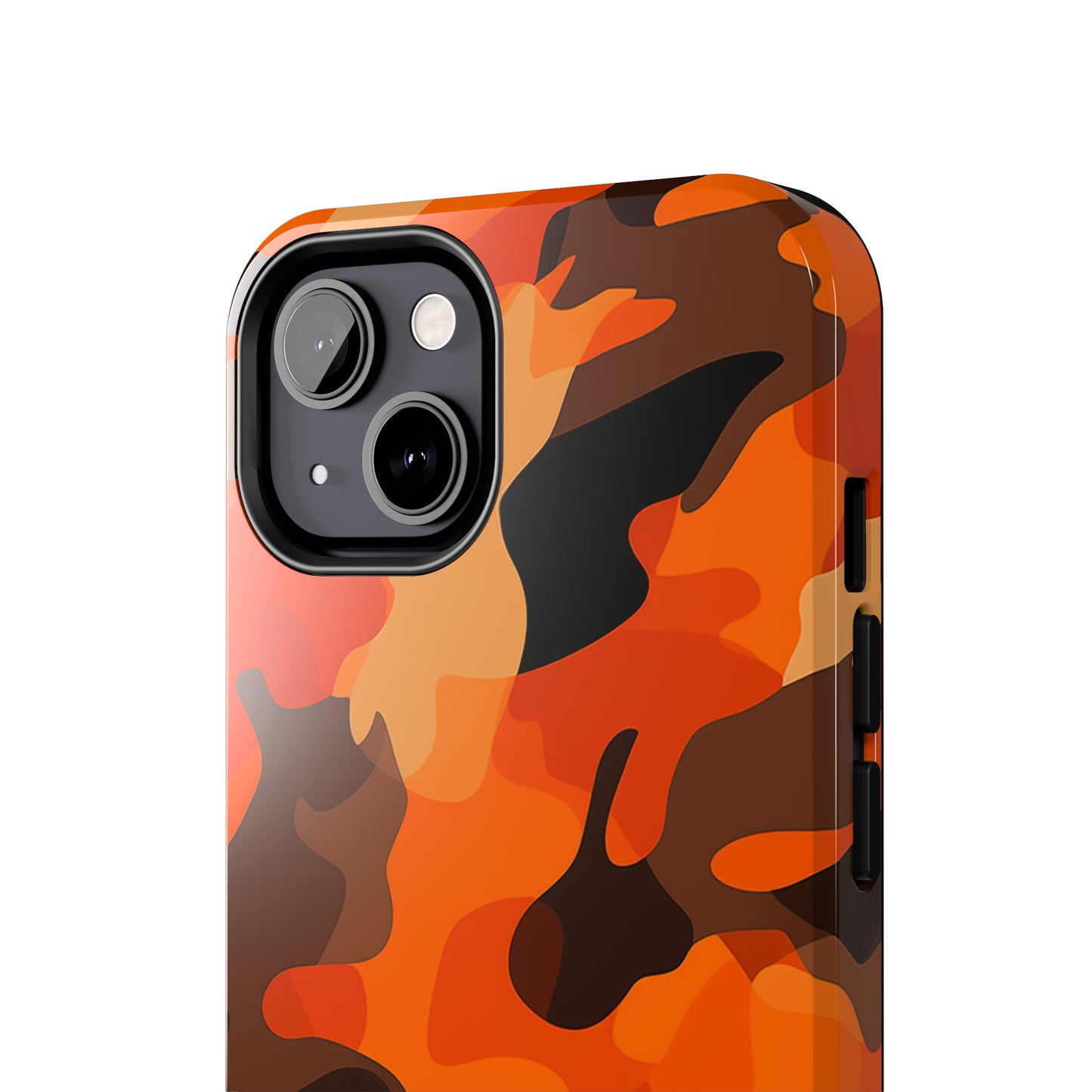 Orange Camouflage, iPhone 7, 8, X, 11, 12, 13, 14, 15+ case.