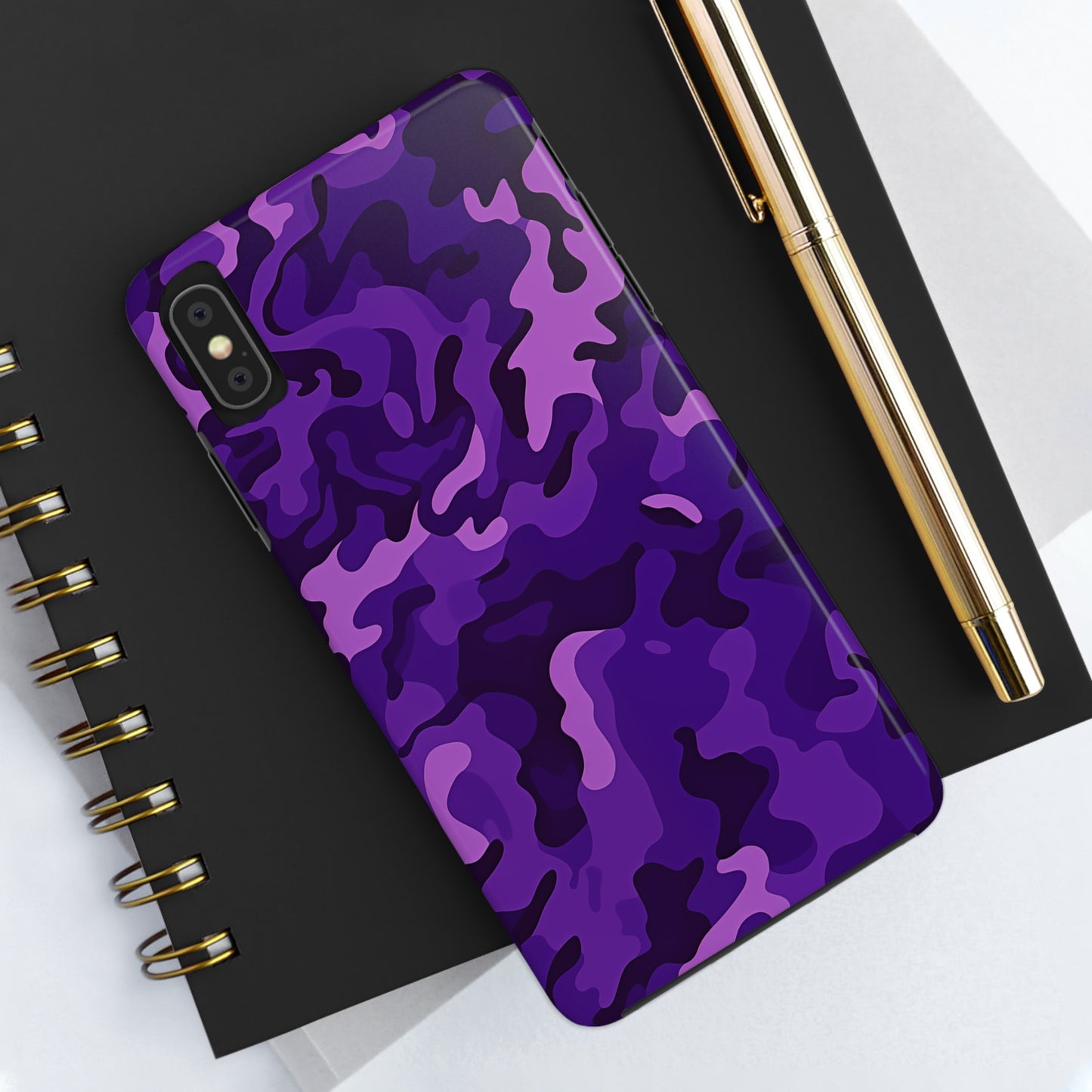 Purple Camouflage, iPhone 7, 8, X, 11, 12, 13, 14, 15+ case.