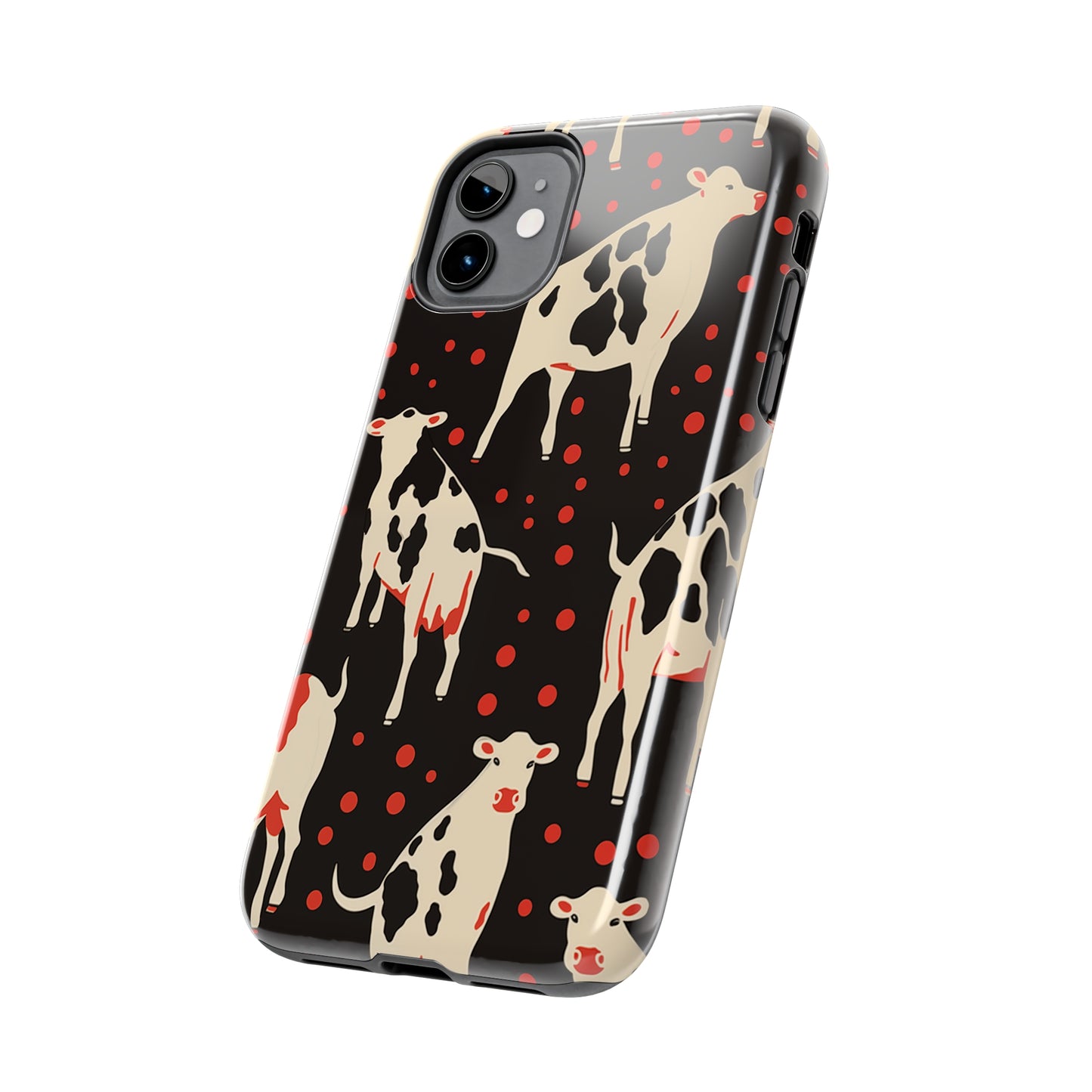 Cow pattern, iPhone 7, 8, X, 11, 12, 13, 14, 15+ case.