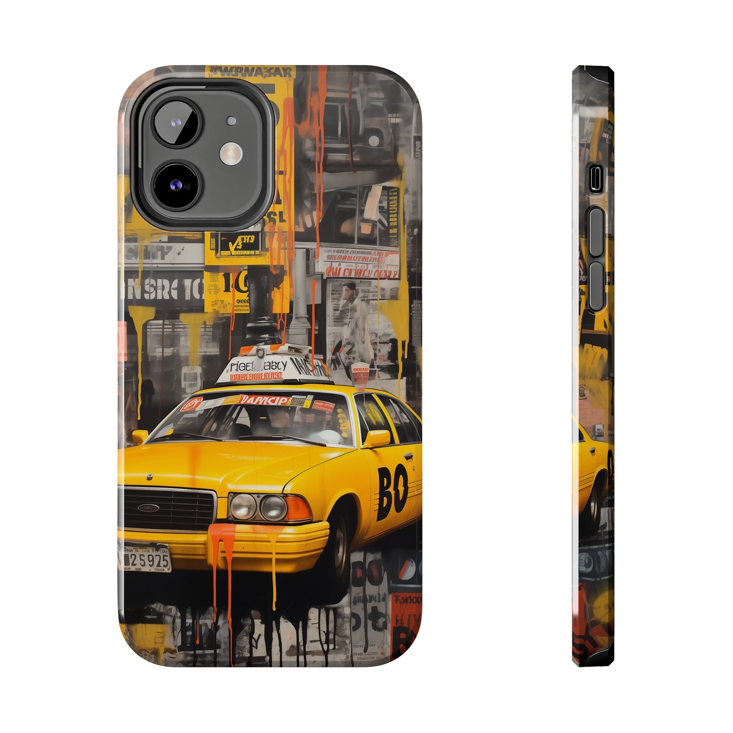 New York City, taxi cab, iPhone 7, 8, X, 11, 12, 13, 14, 15+ case.