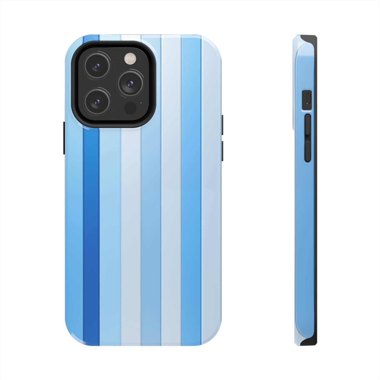 Blue stripes #01, iPhone 7, 8, X, 11, 12, 13, 14, 15+ case.