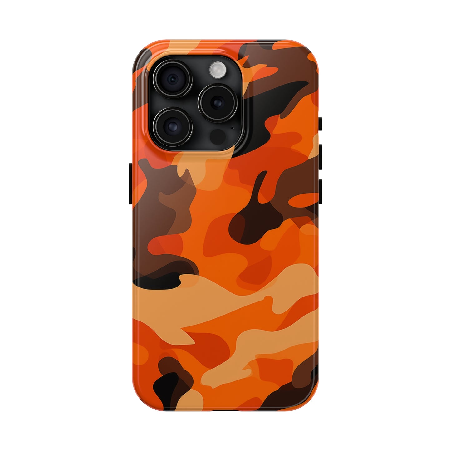 Orange Camouflage, iPhone 7, 8, X, 11, 12, 13, 14, 15+ case.