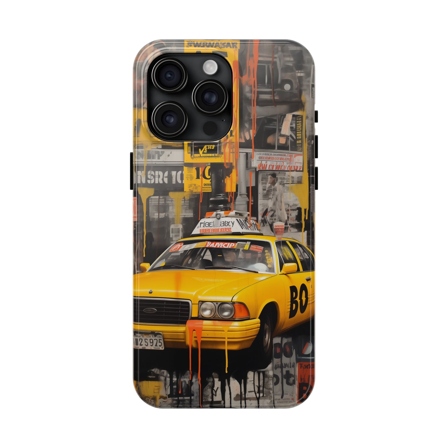 New York City, taxi cab, iPhone 7, 8, X, 11, 12, 13, 14, 15+ case.