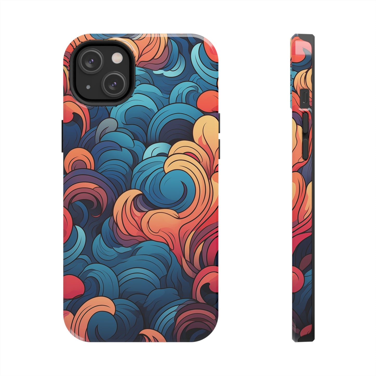 Abstract Swirls, iPhone 7, 8, X, 11, 12, 13, 14, 15+ case.