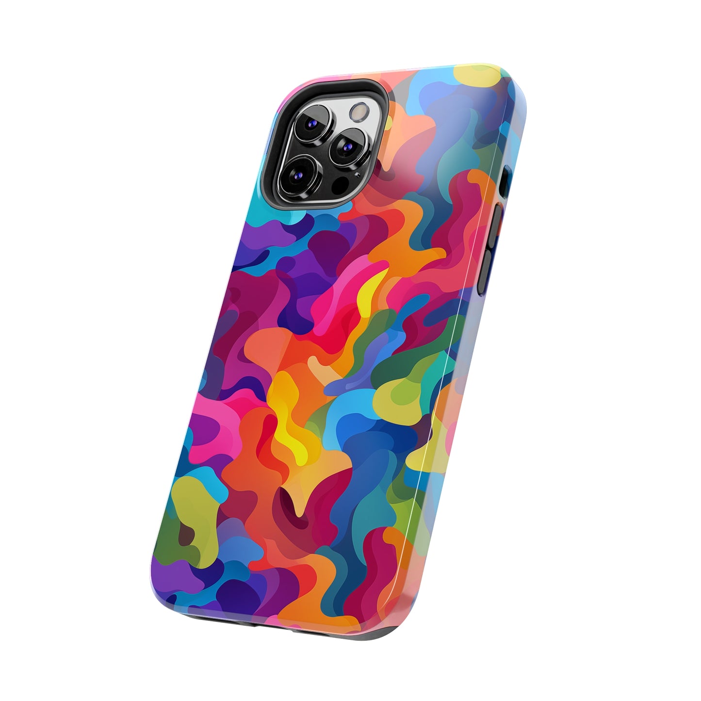 Rainbow Camouflage, iPhone 7, 8, X, 11, 12, 13, 14, 15+ case.