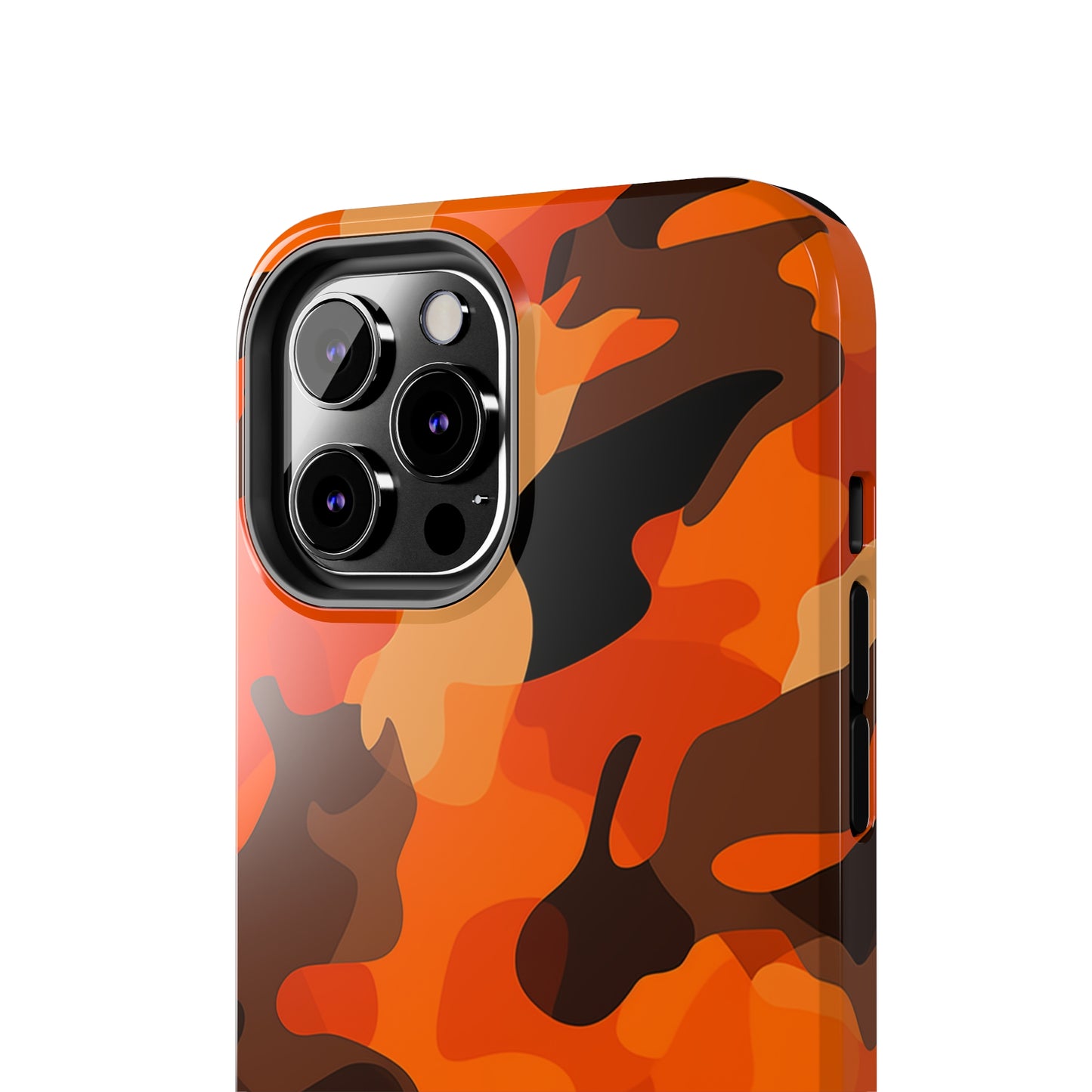 Orange Camouflage, iPhone 7, 8, X, 11, 12, 13, 14, 15+ case.