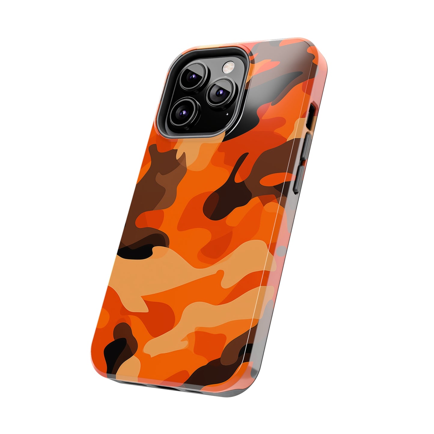 Orange Camouflage, iPhone 7, 8, X, 11, 12, 13, 14, 15+ case.