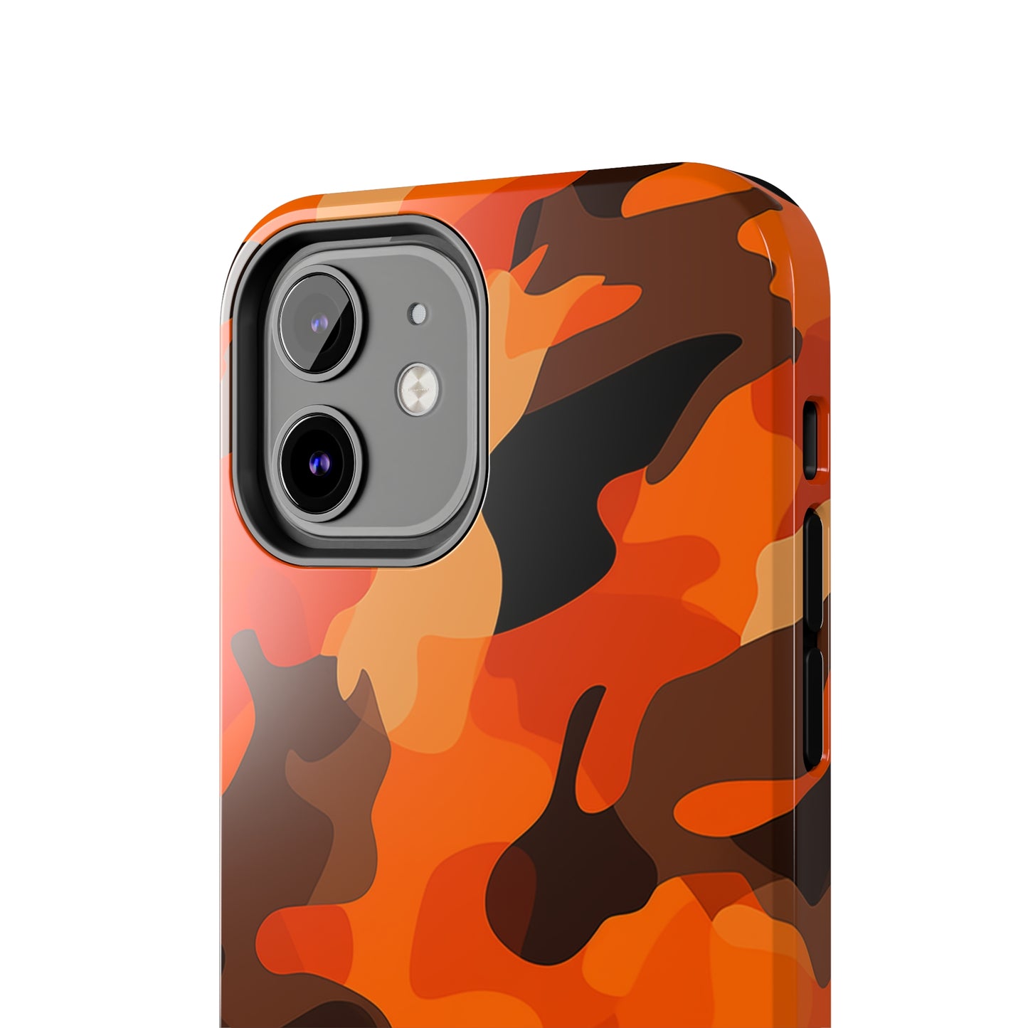 Orange Camouflage, iPhone 7, 8, X, 11, 12, 13, 14, 15+ case.