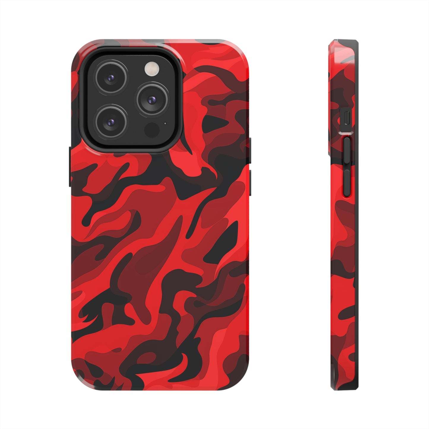 Red Camouflage, iPhone 7, 8, X, 11, 12, 13, 14, 15+ case.