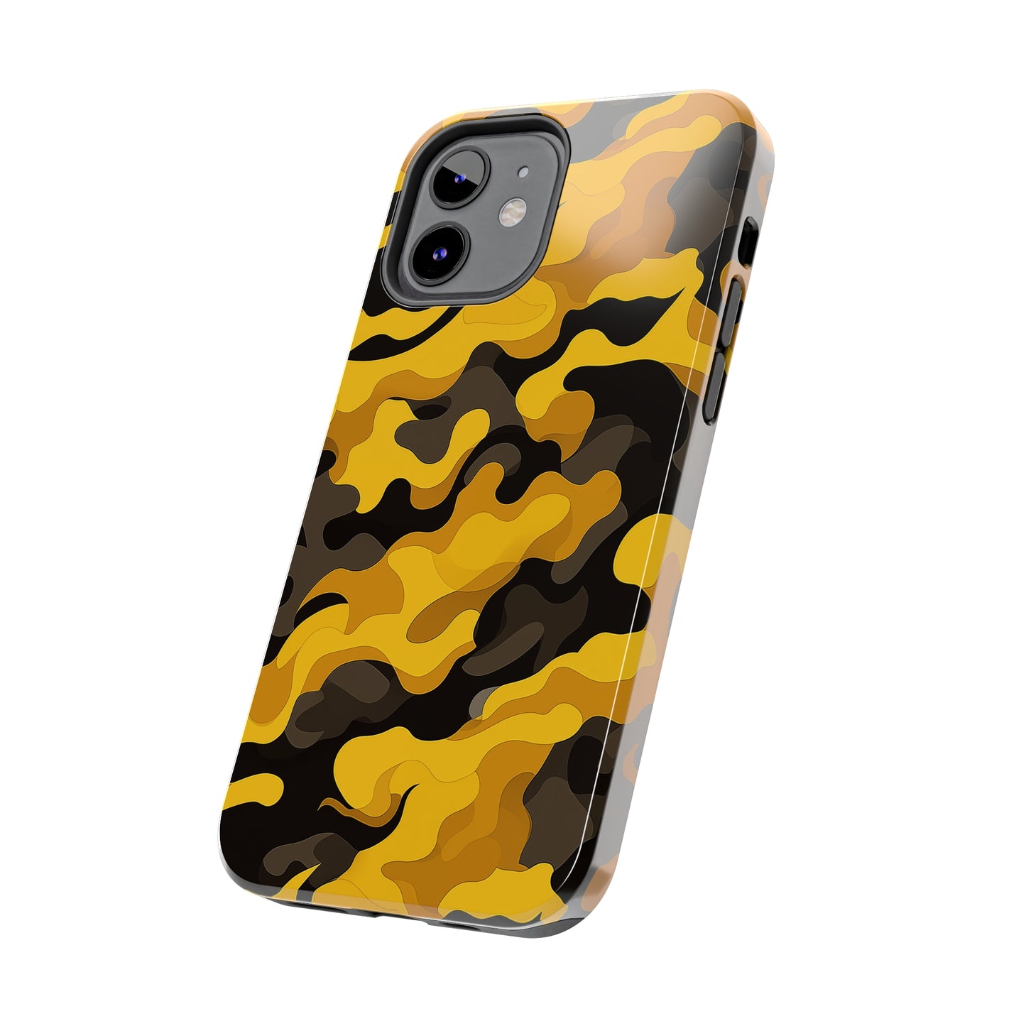 Yellow Camouflage, iPhone 7, 8, X, 11, 12, 13, 14, 15+ case.