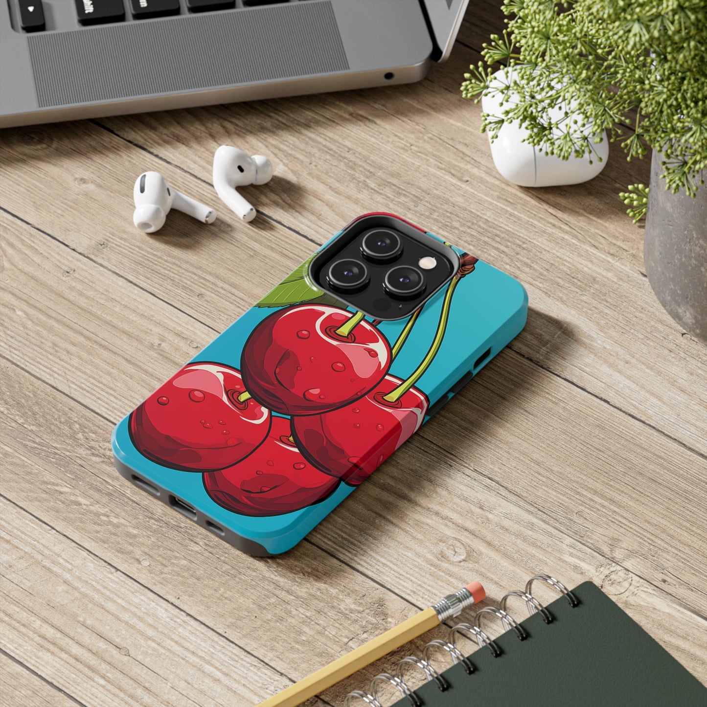 Cherries #09, iPhone 7, 8, X, 11, 12, 13, 14, 15+ case.