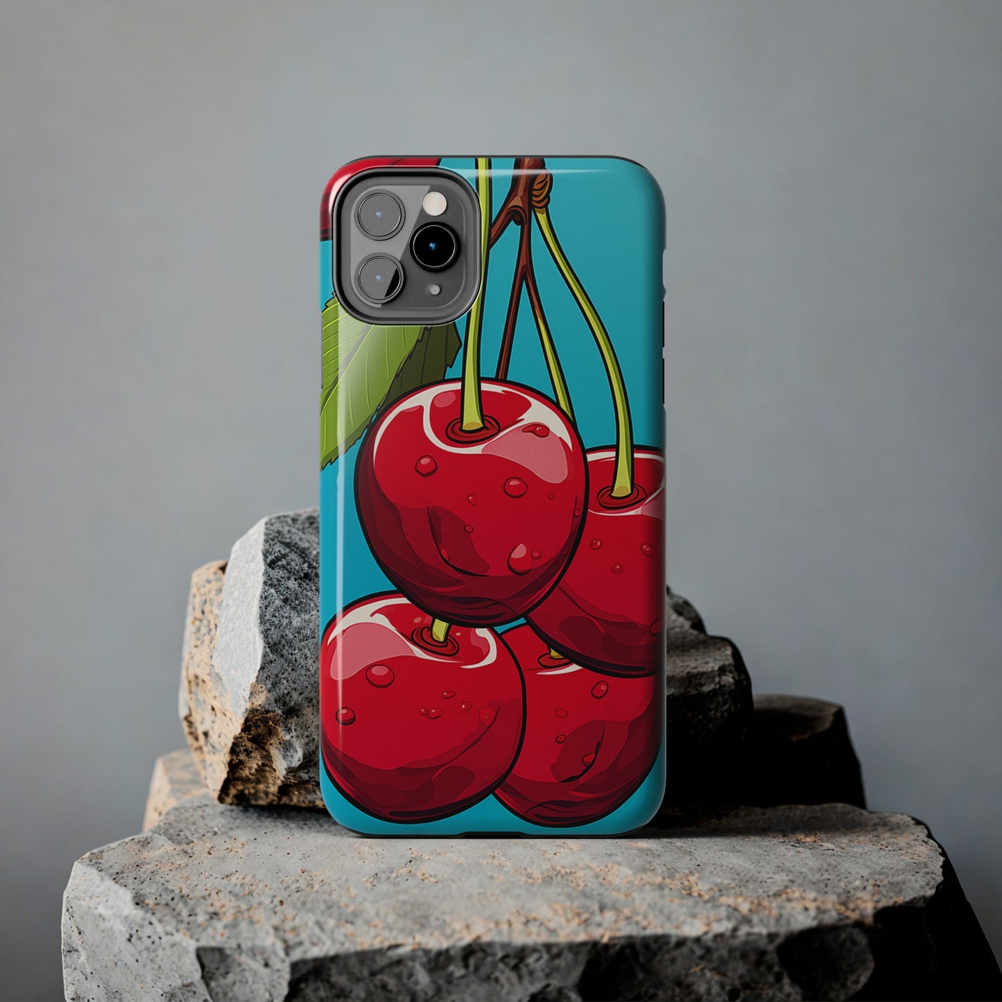 Cherries #09, iPhone 7, 8, X, 11, 12, 13, 14, 15+ case.