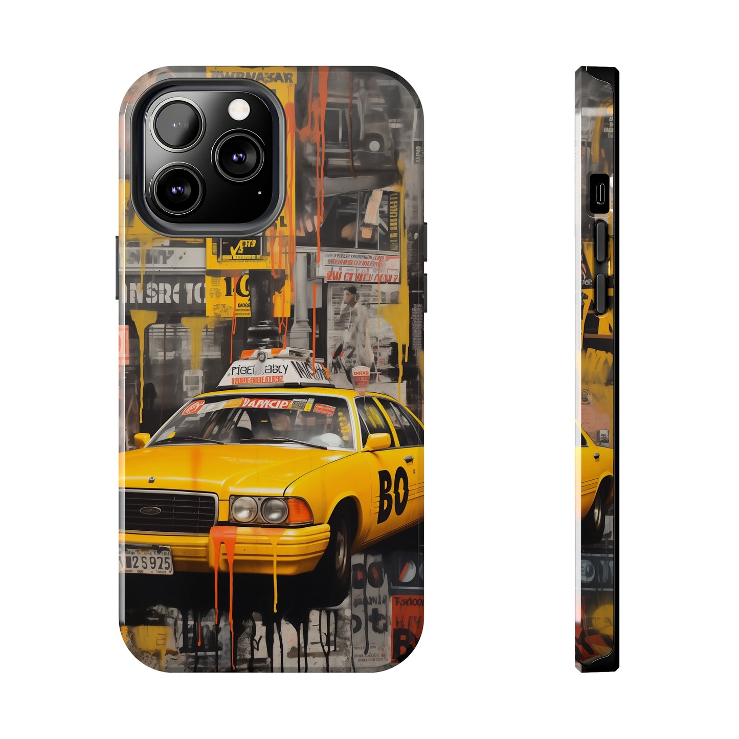 New York City, taxi cab, iPhone 7, 8, X, 11, 12, 13, 14, 15+ case.