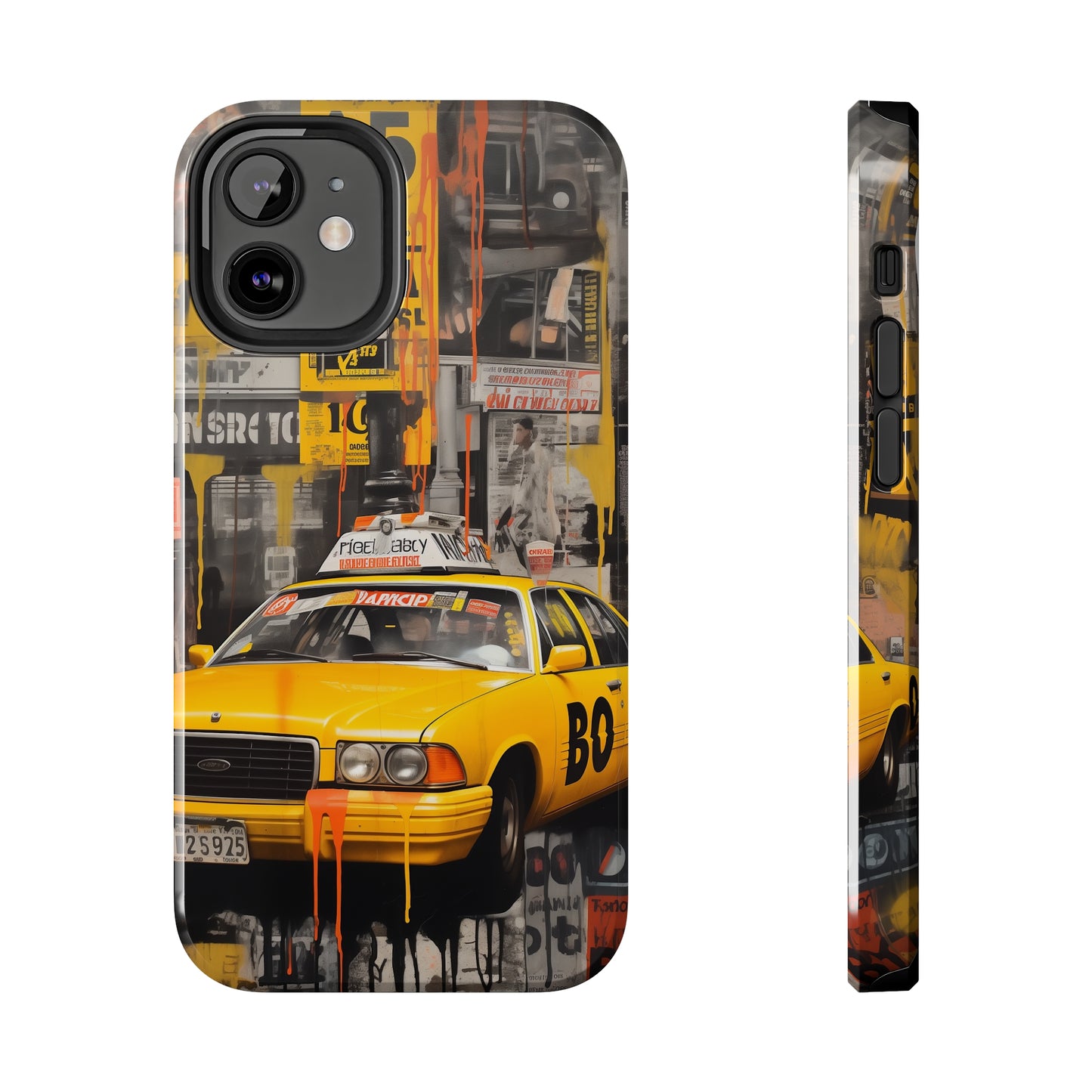 New York City, taxi cab, iPhone 7, 8, X, 11, 12, 13, 14, 15+ case.