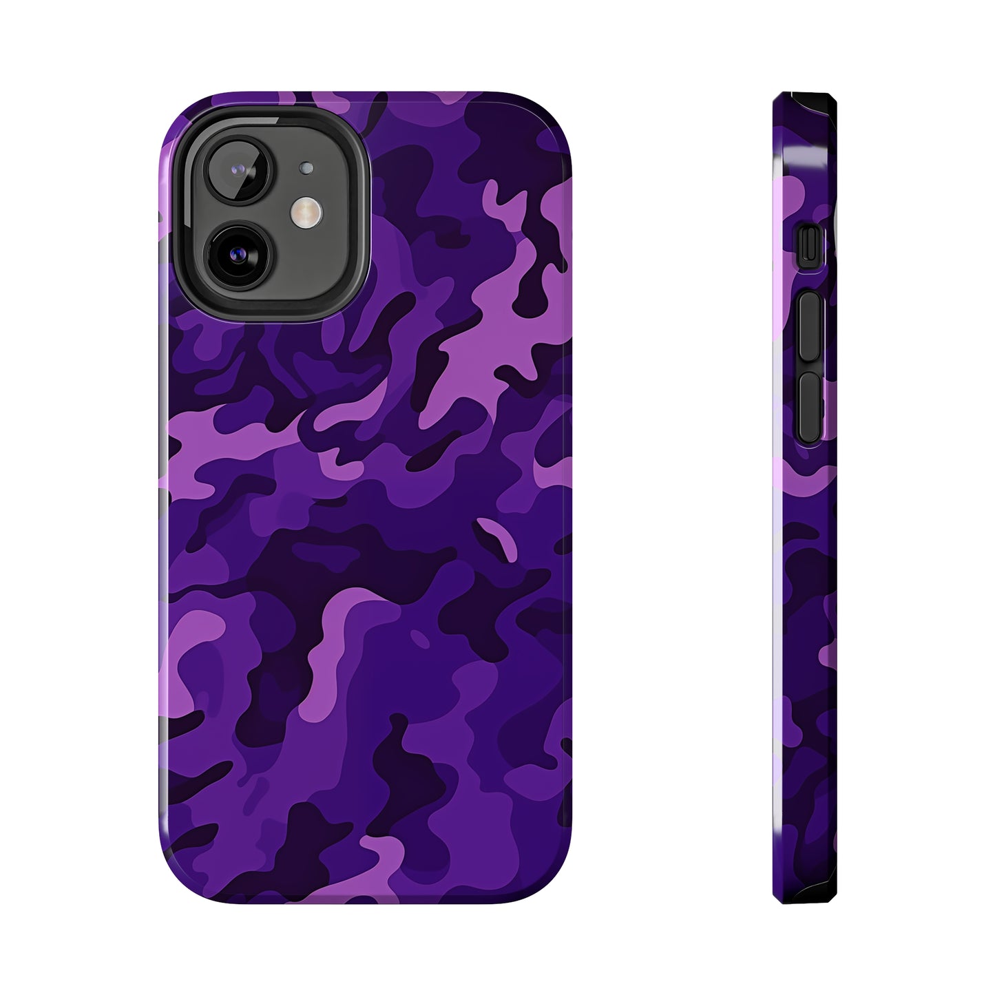 Purple Camouflage, iPhone 7, 8, X, 11, 12, 13, 14, 15+ case.