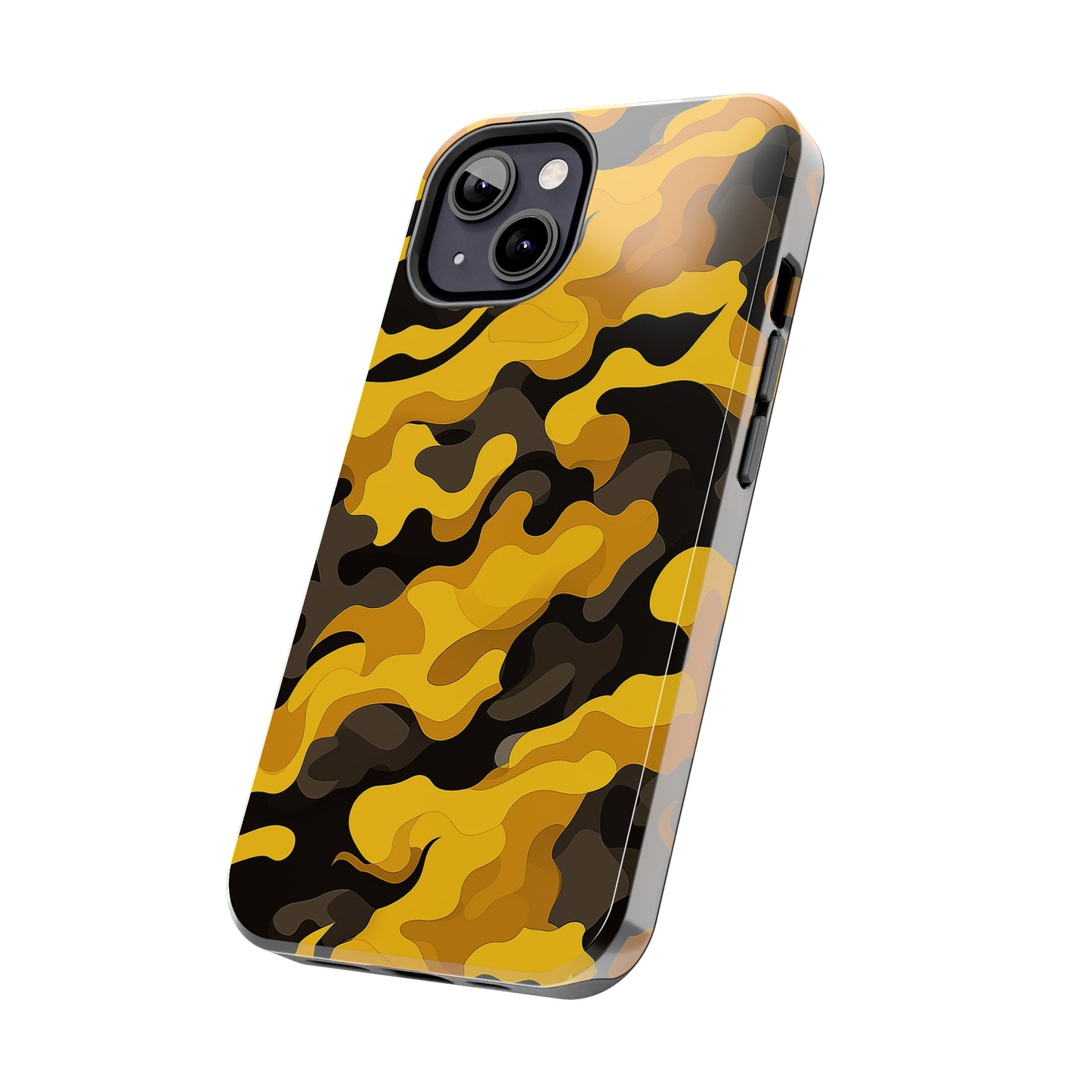 Yellow Camouflage, iPhone 7, 8, X, 11, 12, 13, 14, 15+ case.